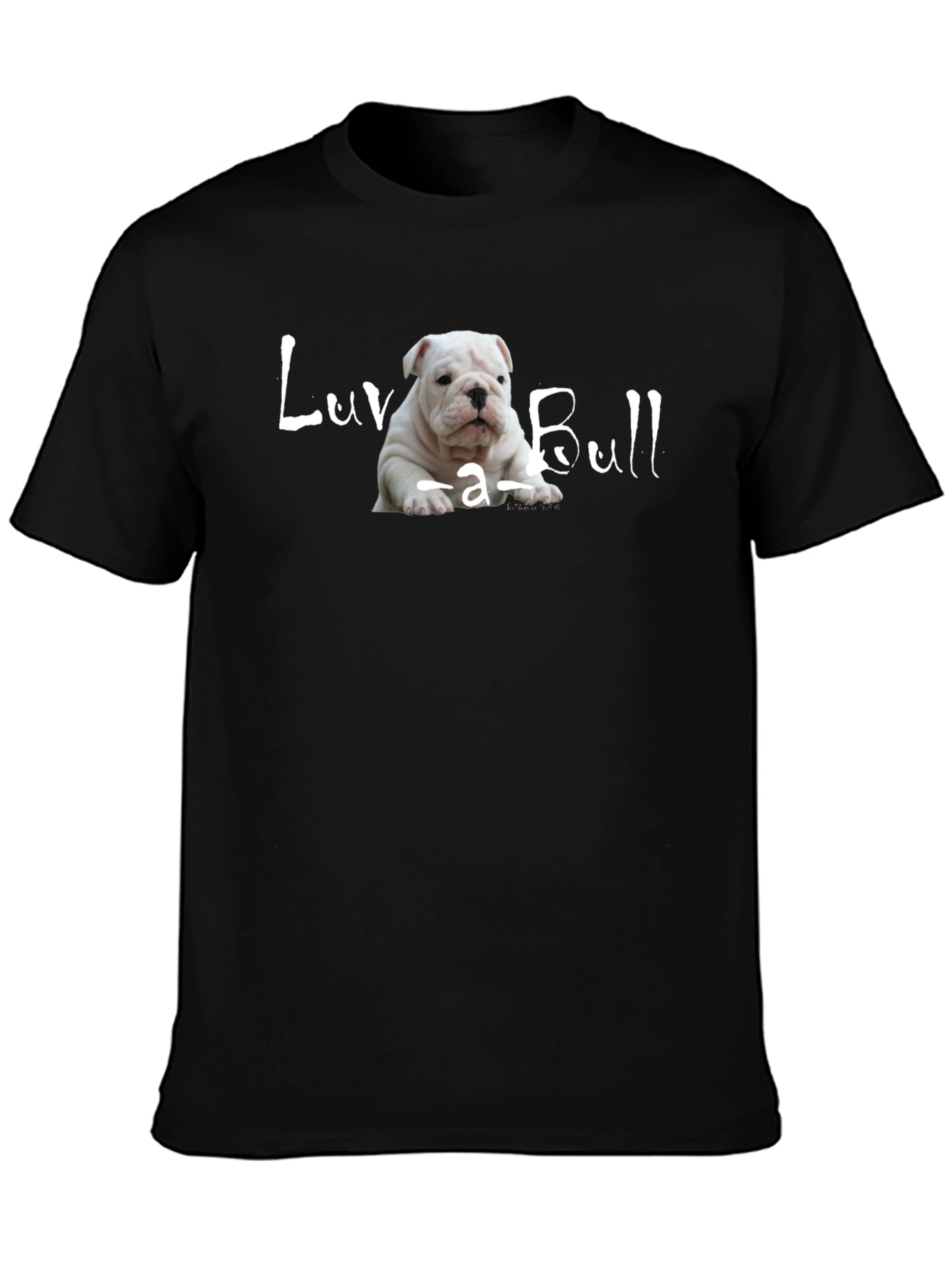 Luv-a-Bull Bulldog Puppy Black T-Shirt