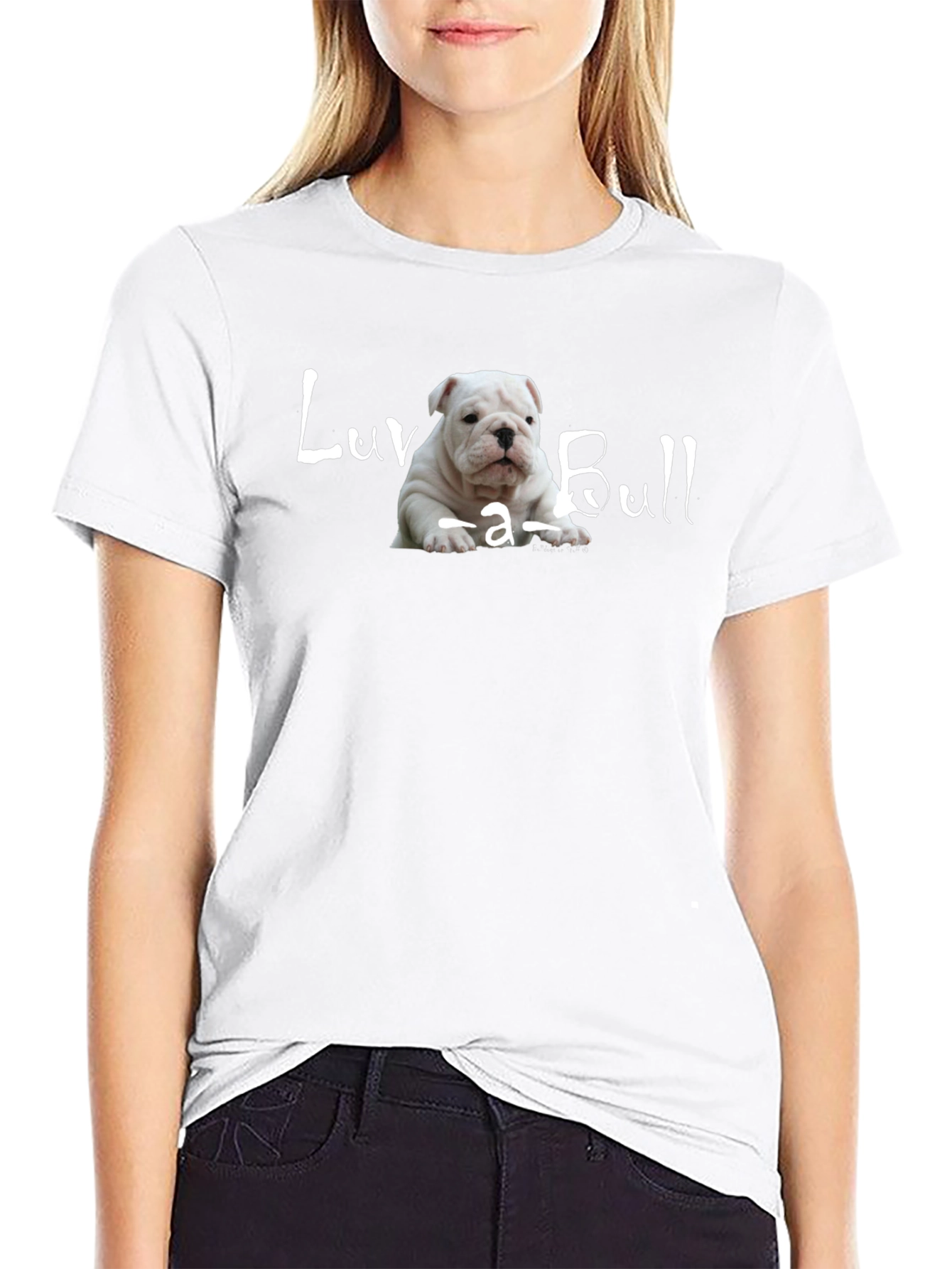 Luv-a-Bull Bulldog Puppy Black T-Shirt
