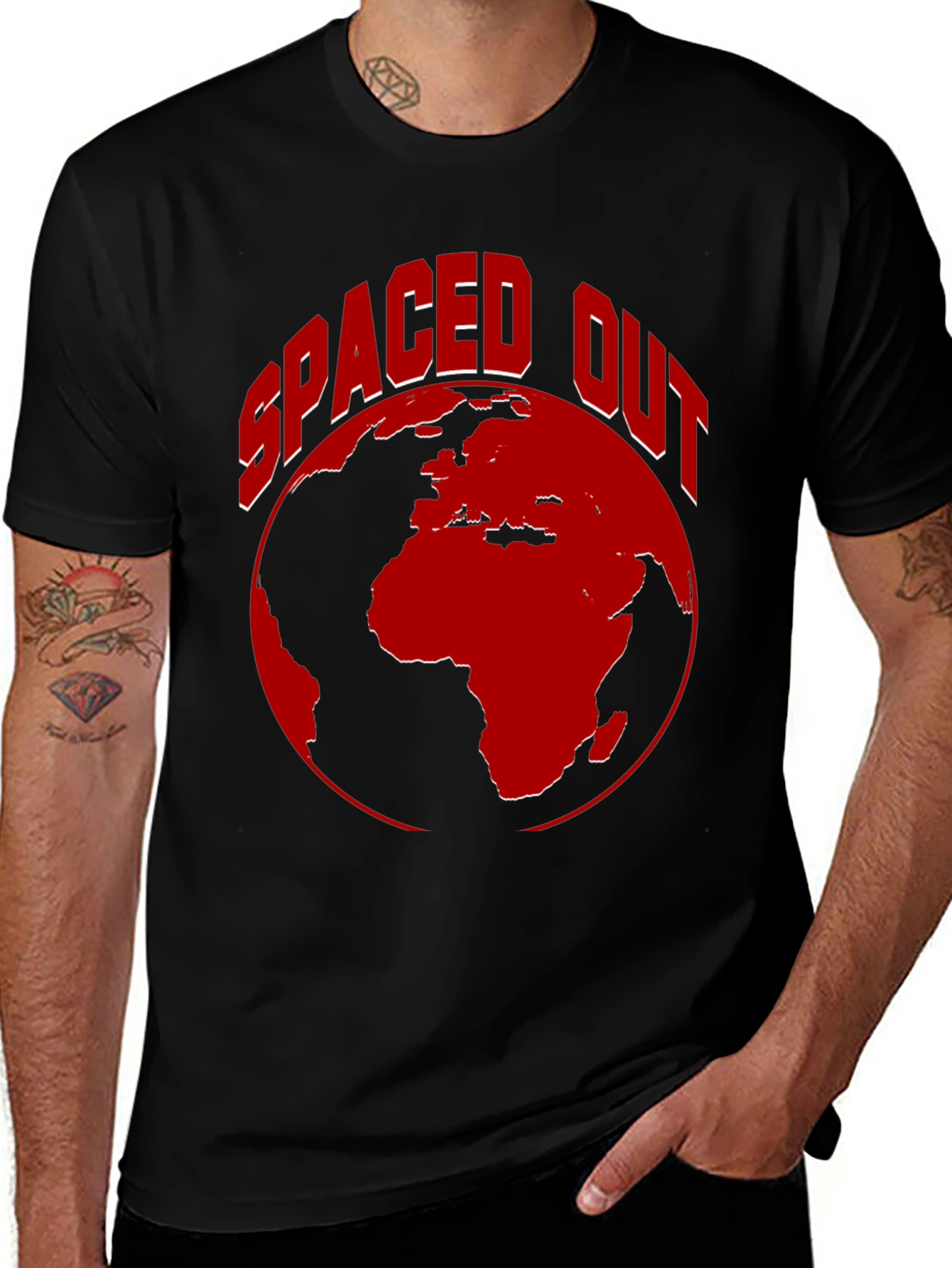 Spaced Out Earth Graphic Tee - Black