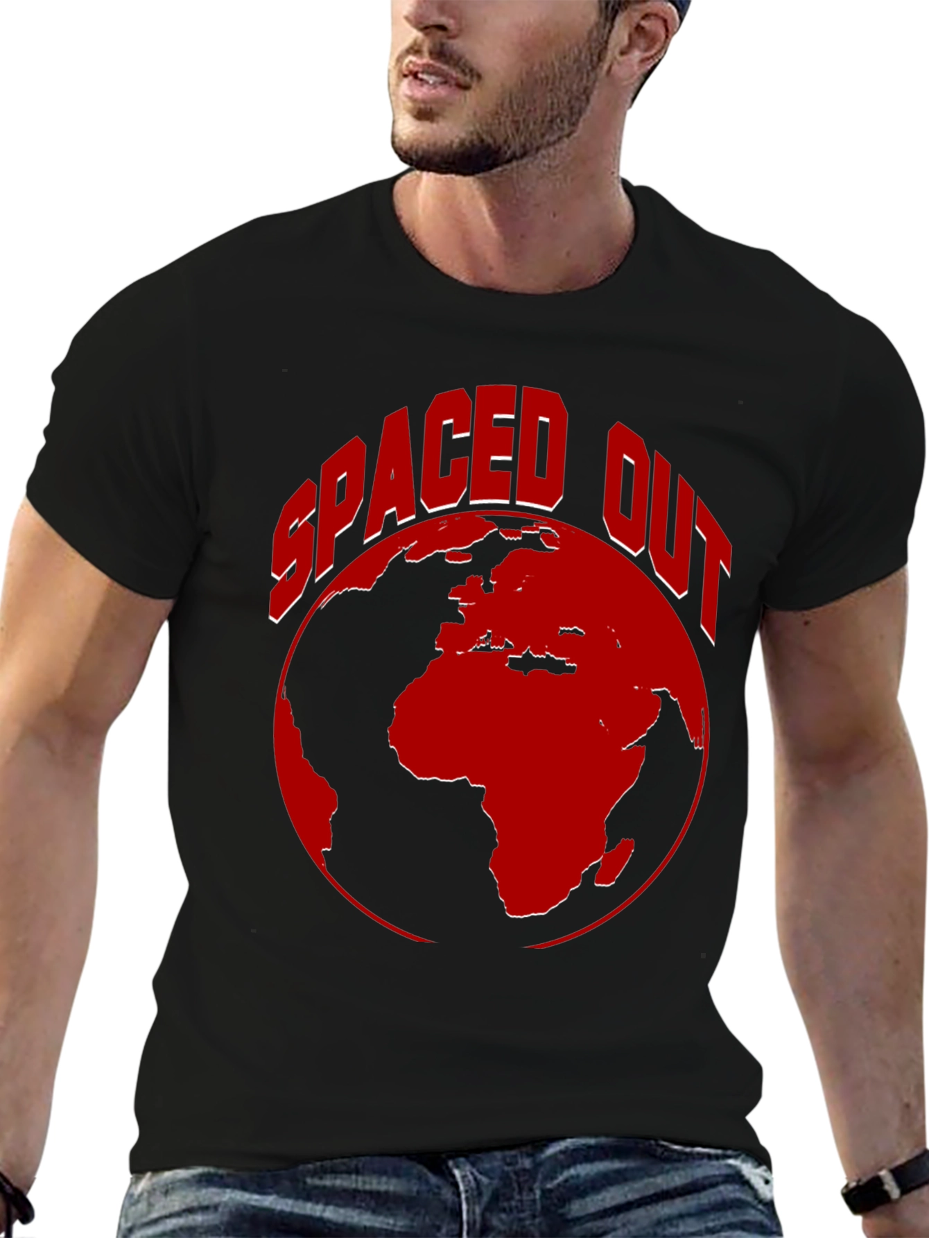 Spaced Out Earth Graphic Tee - Black