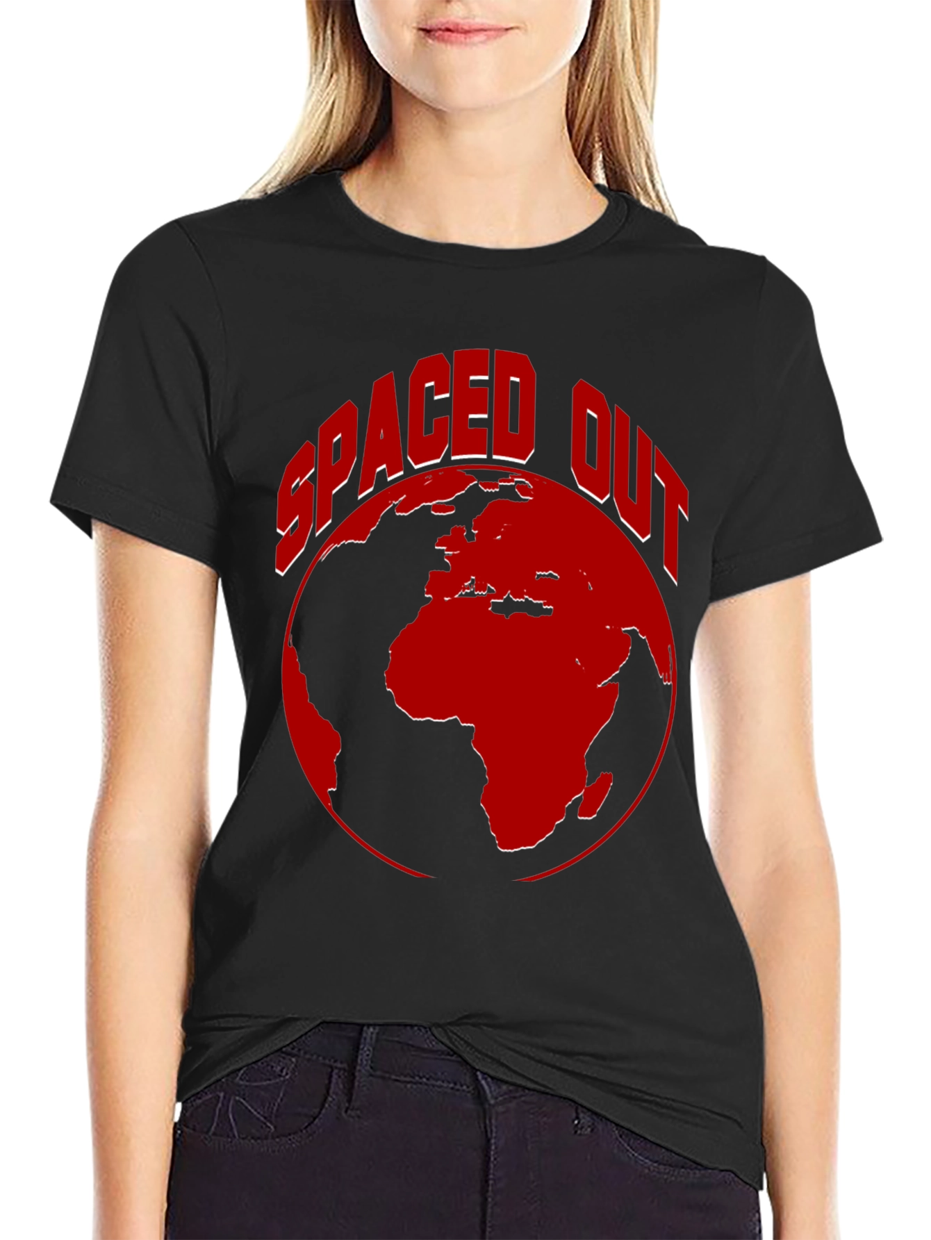 Spaced Out Earth Graphic Tee - Black