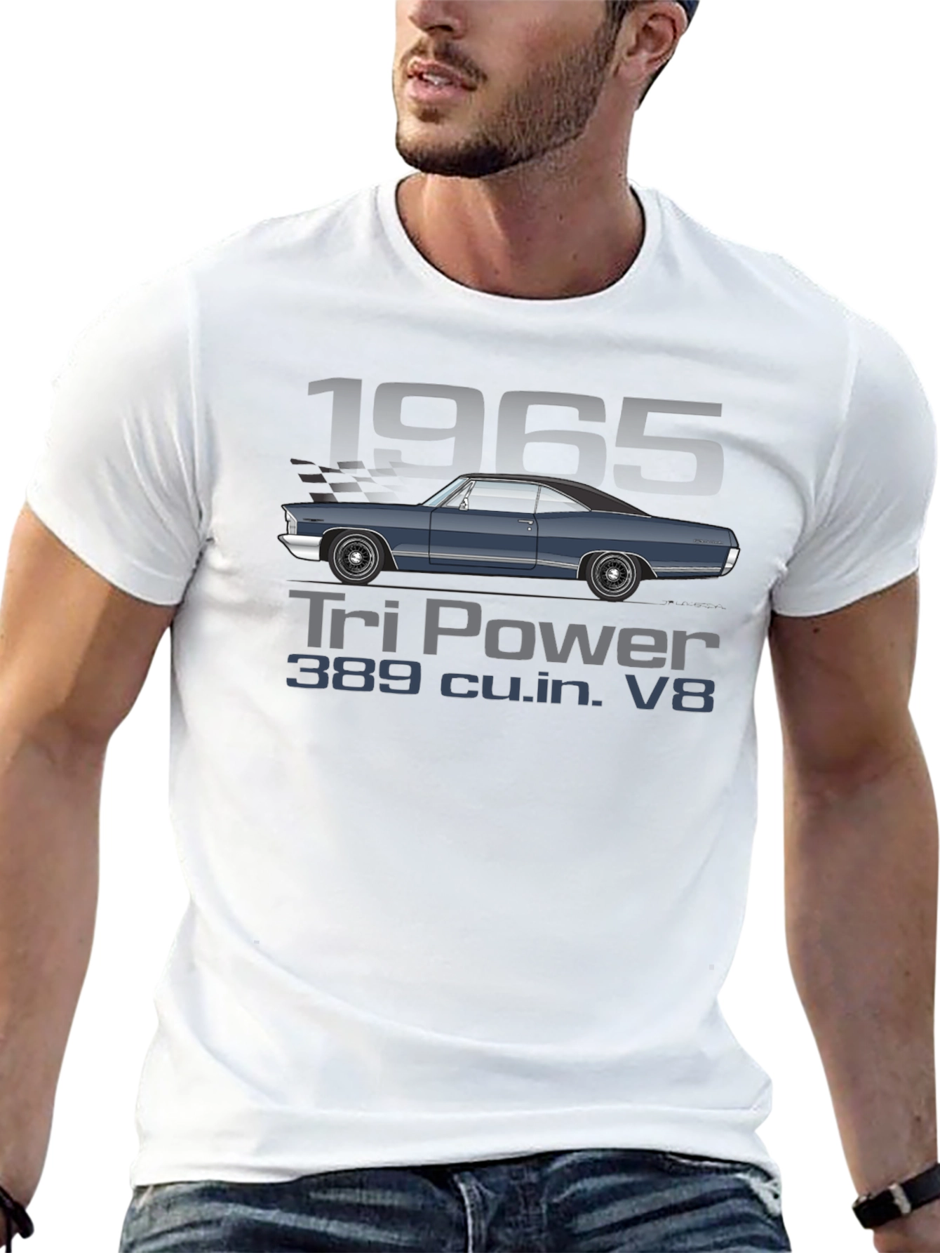 1965 Tri Power V8 Car T-Shirt