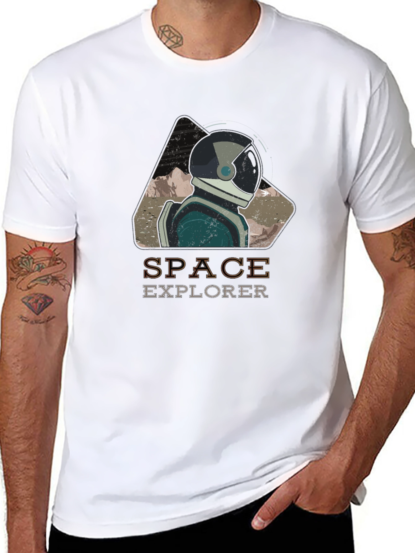 Space Explorer Graphic T-Shirt - Retro Design