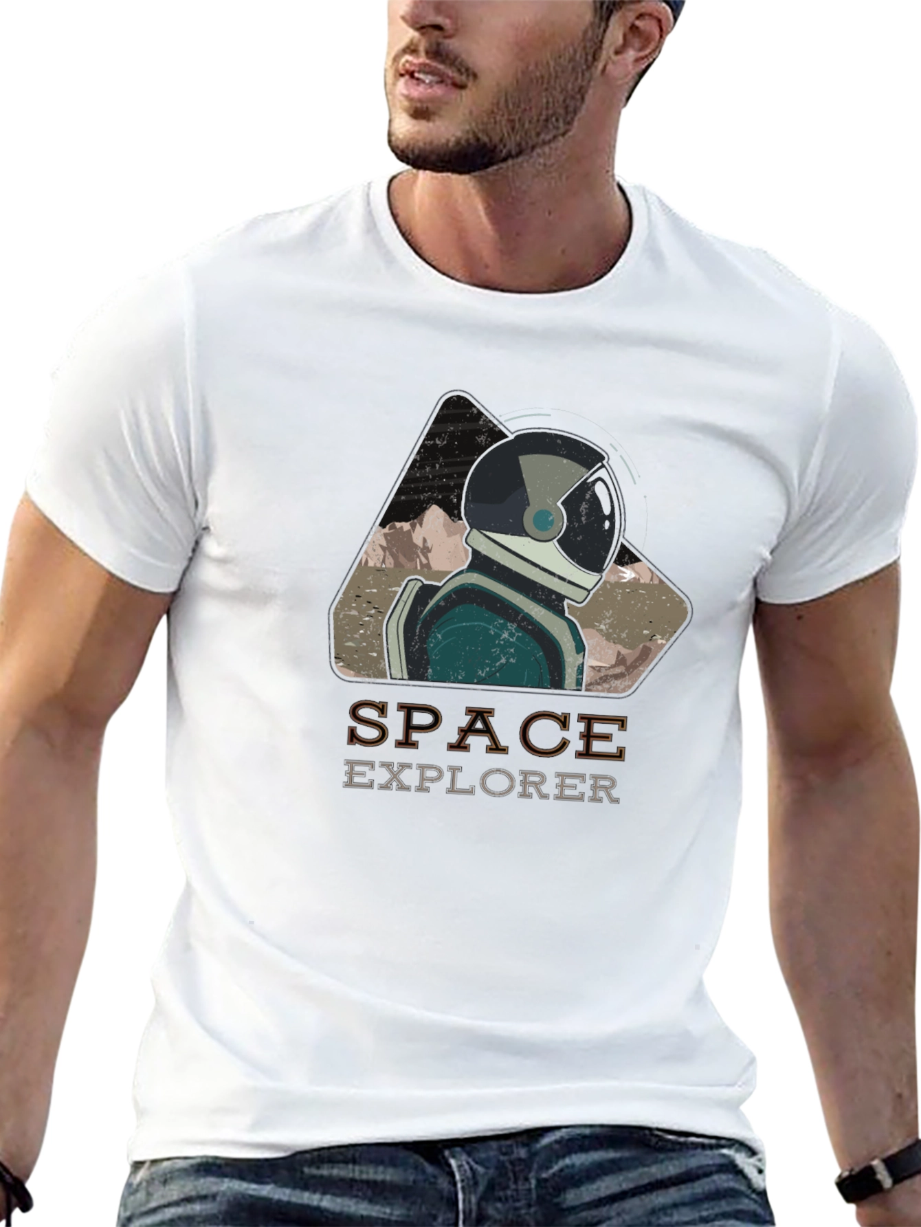 Space Explorer Graphic T-Shirt - Retro Design