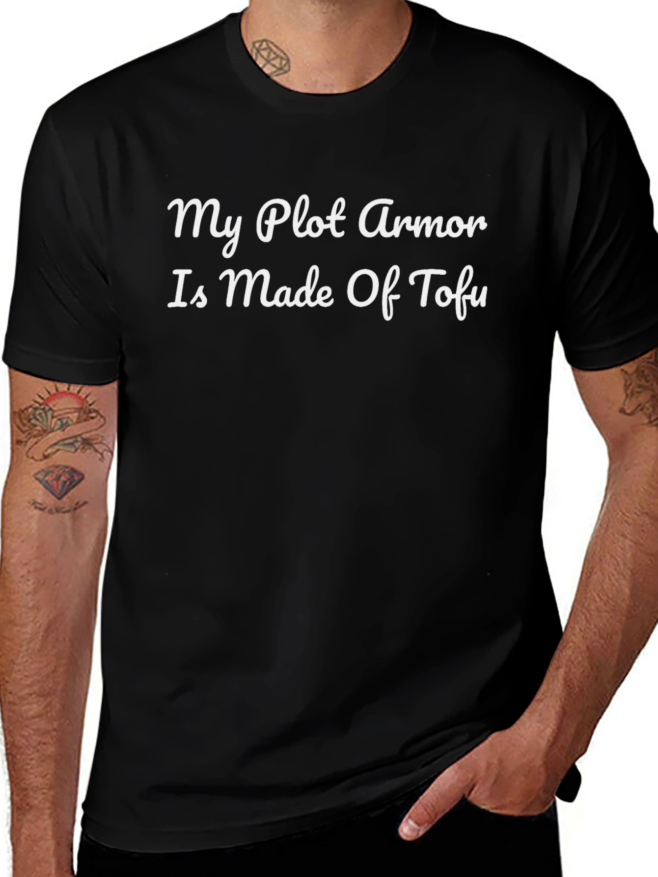 Funny Tofu Armor Graphic T-Shirt