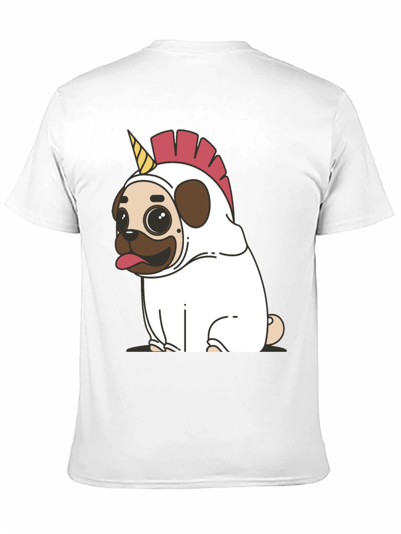 Unicorn Pug Graphic Tee - Black