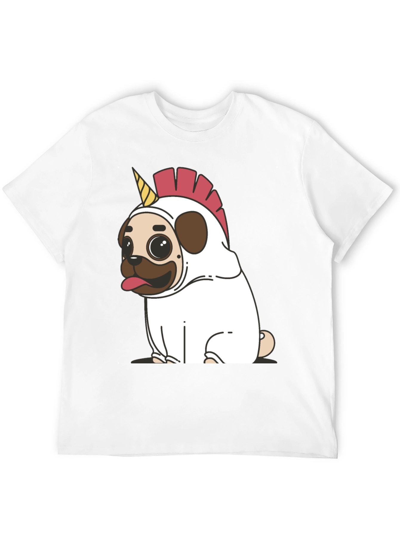 Unicorn Pug Graphic Tee - Black