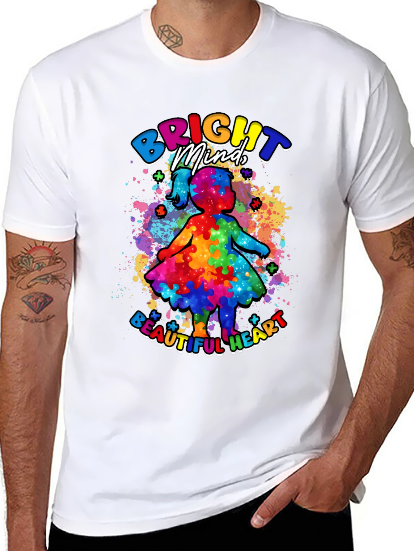Bright Mind Beautiful Heart Autism Awareness T-Shirt