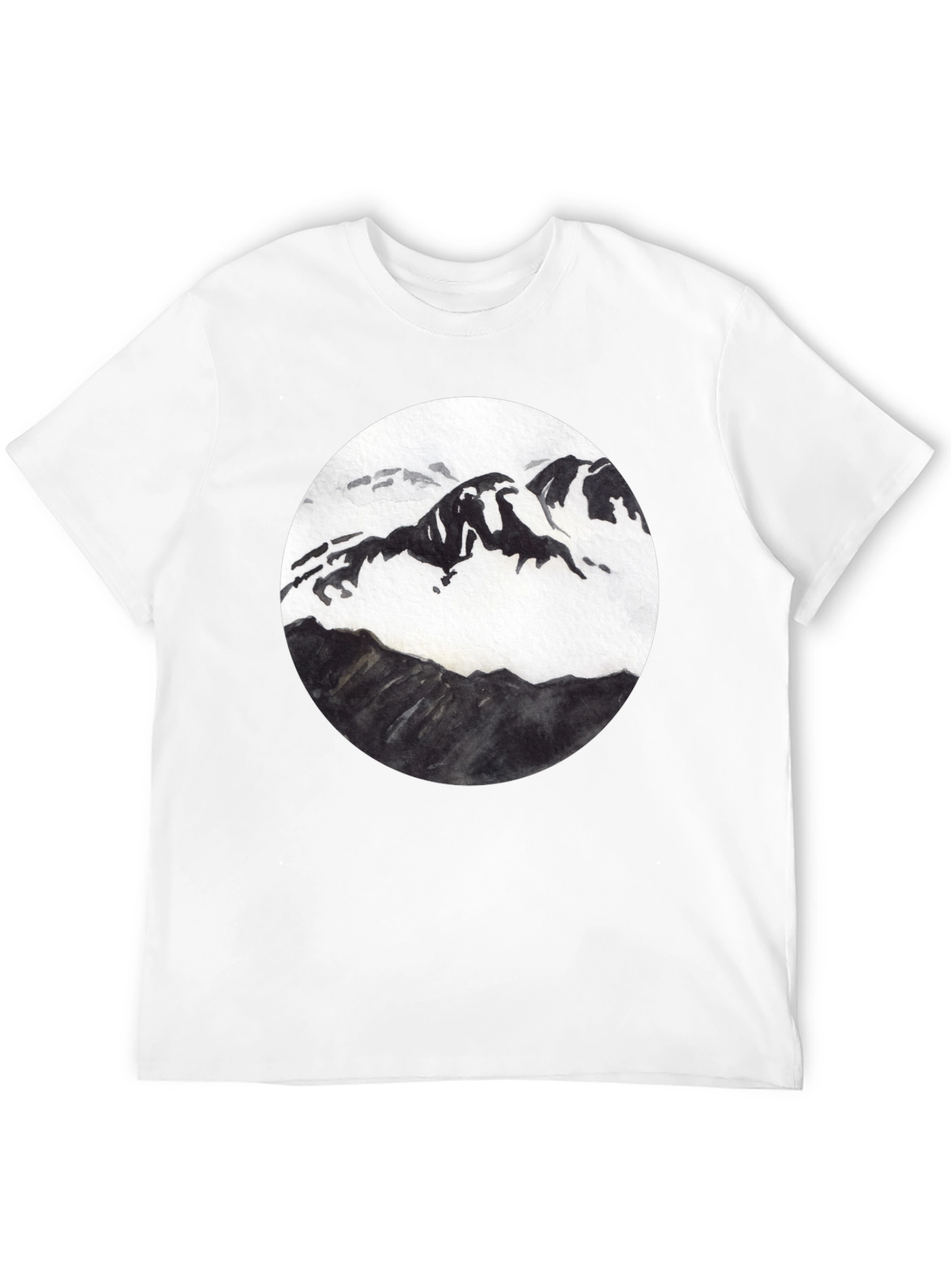 Mountain Graphic Tee - Black Cotton Blend