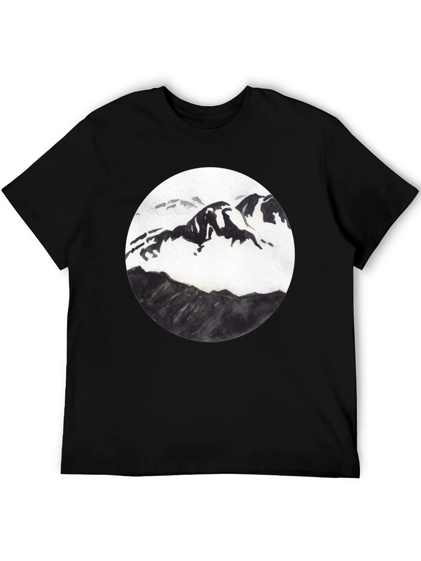 Mountain Graphic Tee - Black Cotton Blend