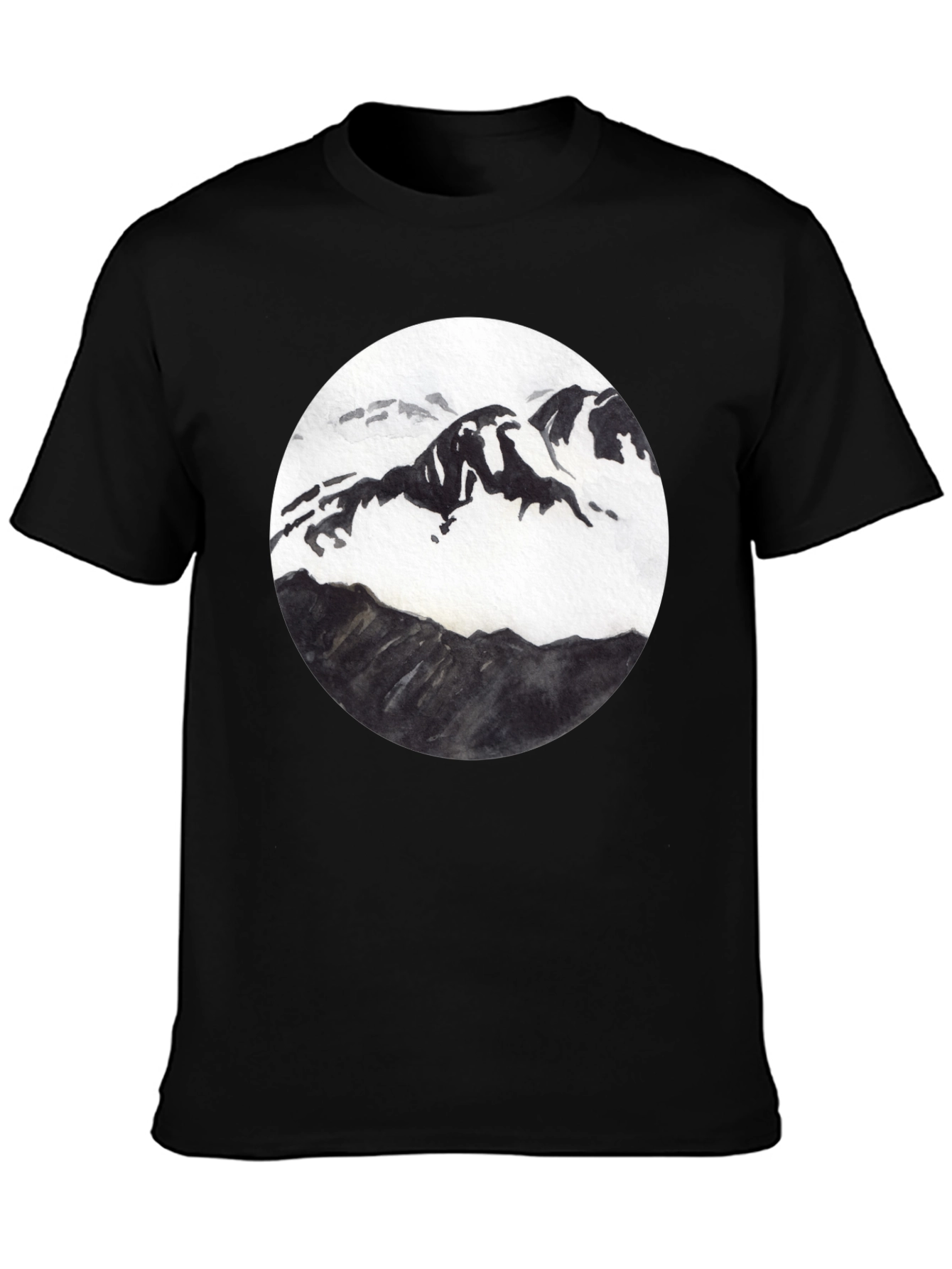 Mountain Graphic Tee - Black Cotton Blend