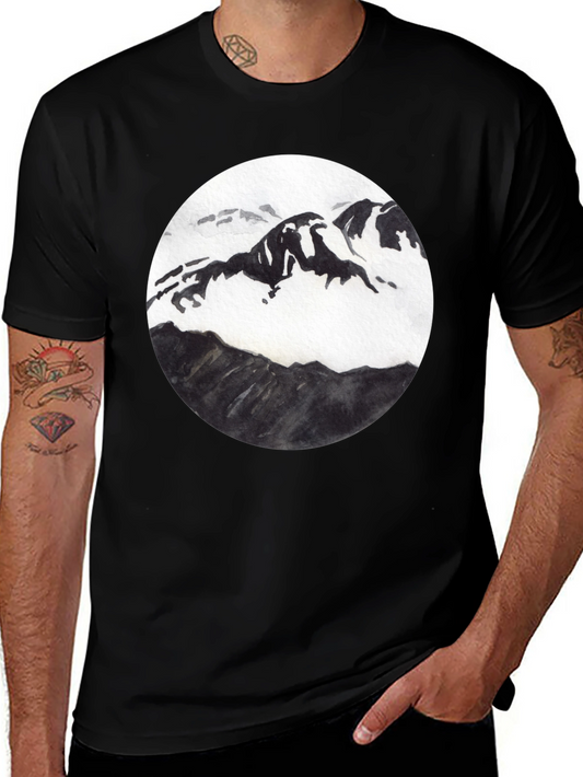 Mountain Graphic Tee - Black Cotton Blend