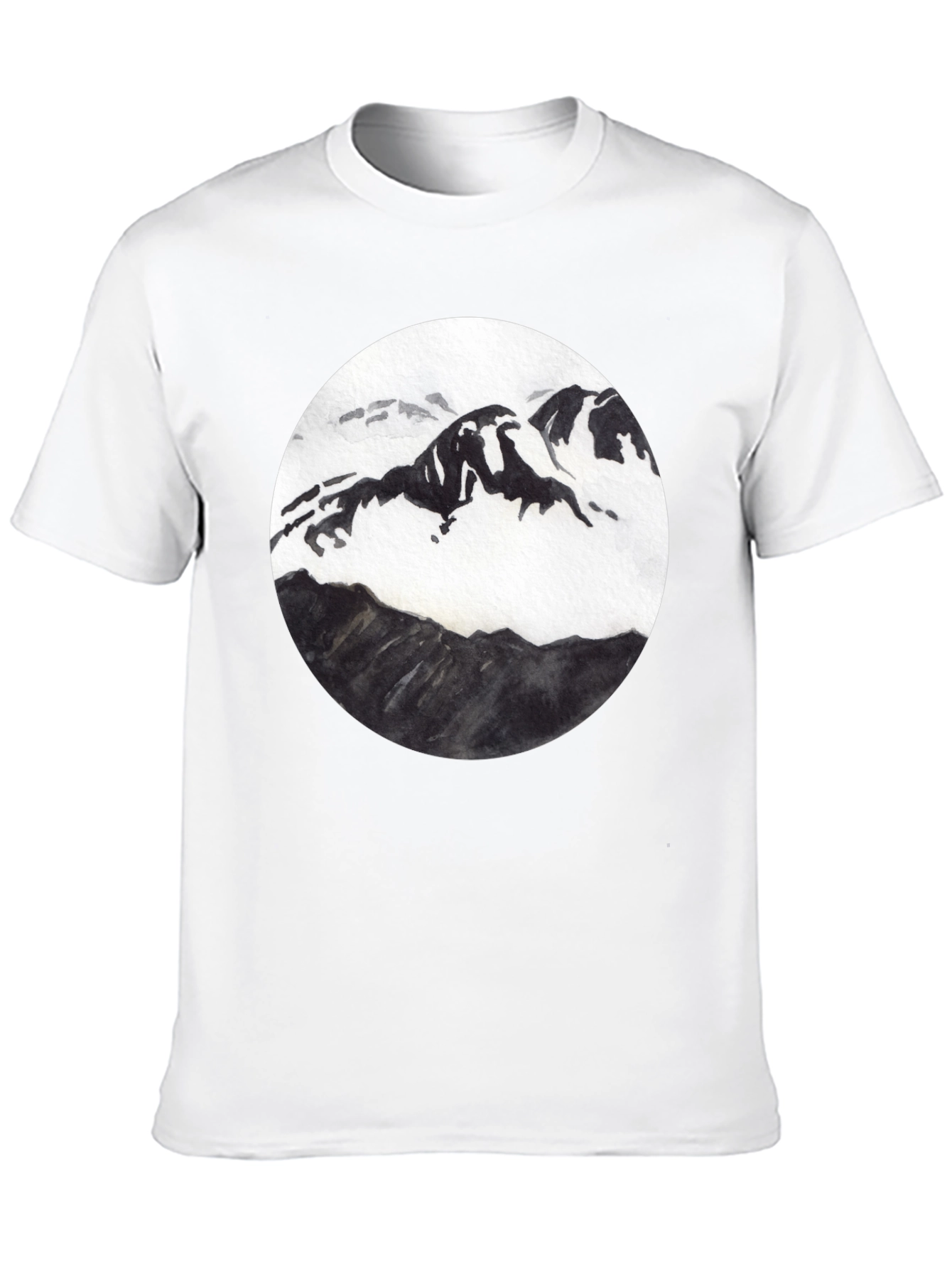 Mountain Graphic Tee - Black Cotton Blend