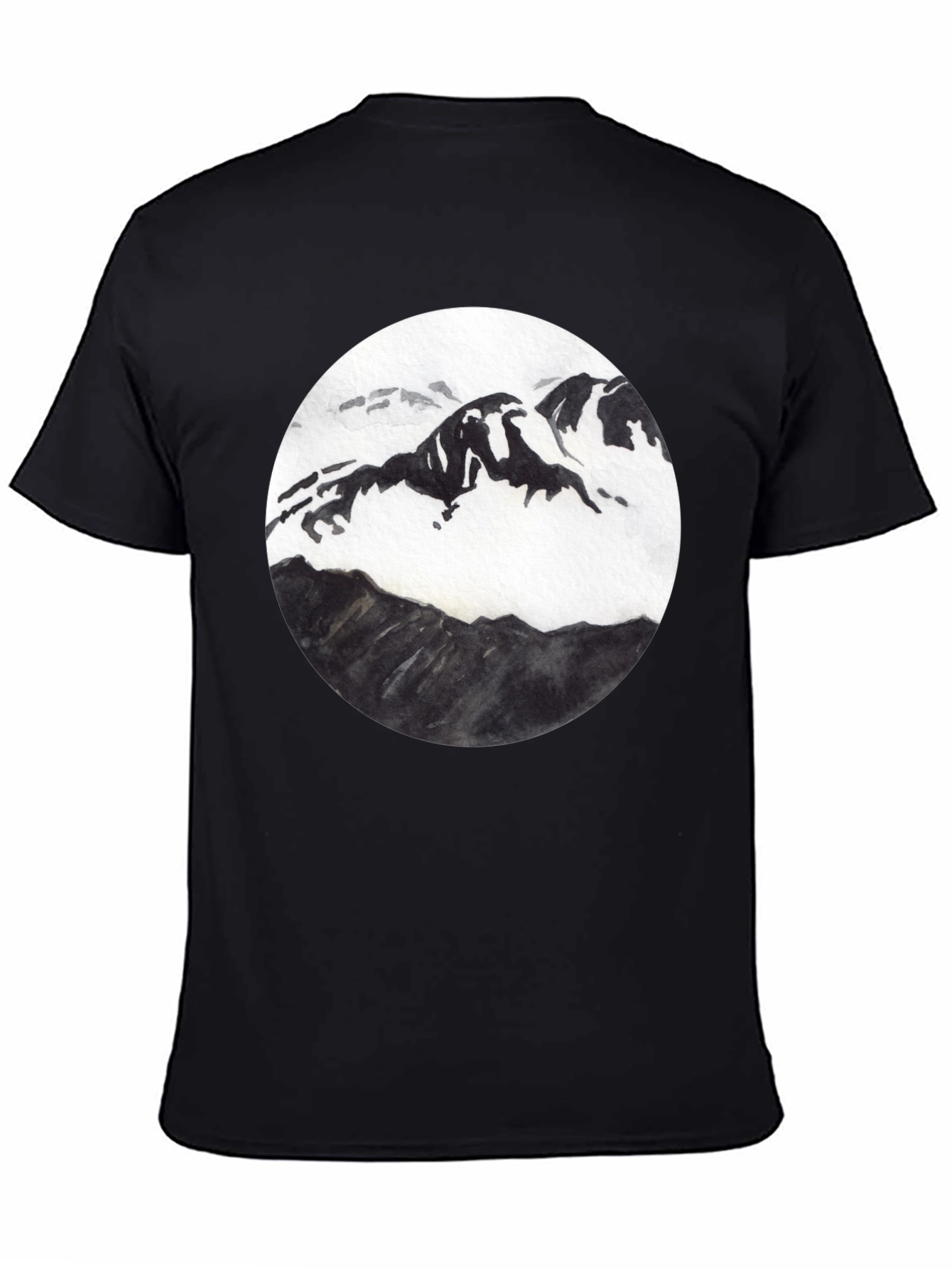 Mountain Graphic Tee - Black Cotton Blend