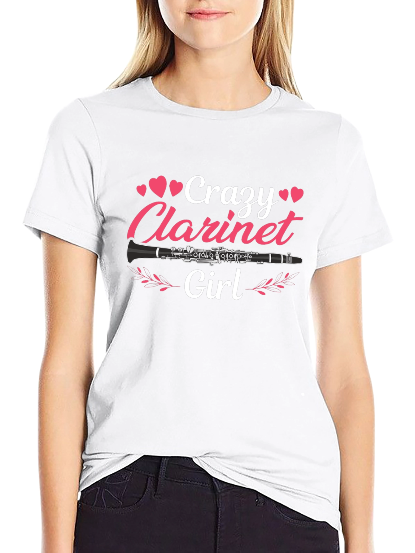 Crazy Clarinet Girl Graphic T-Shirt