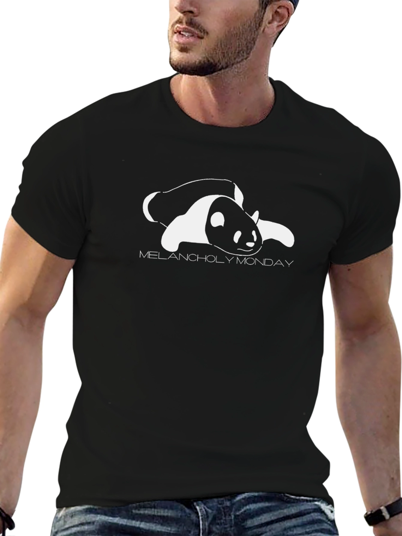 Melancholy Monday Panda Graphic T-Shirt