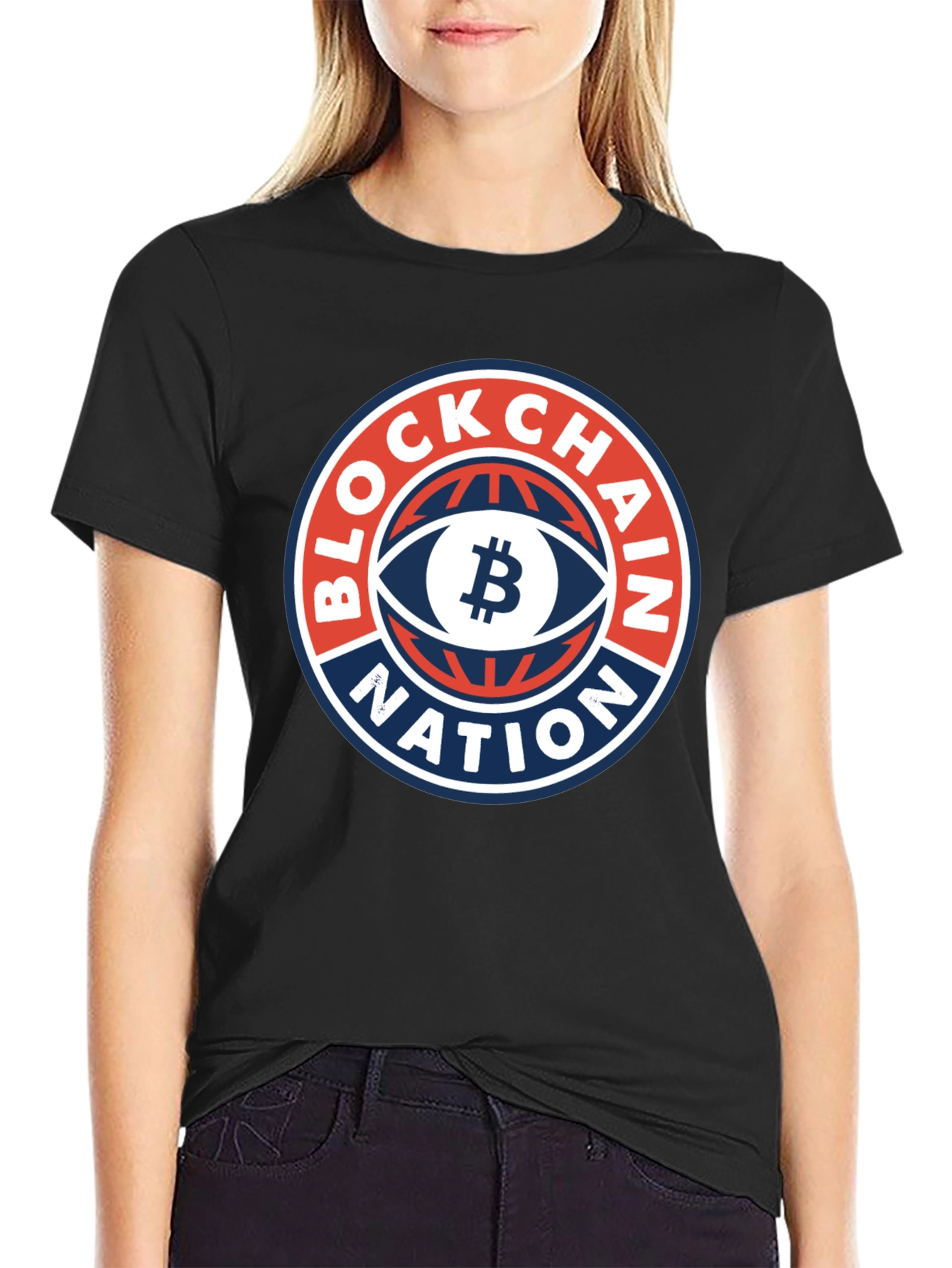 Blockchain Nation Graphic Tee - Black Crypto T-Shirt