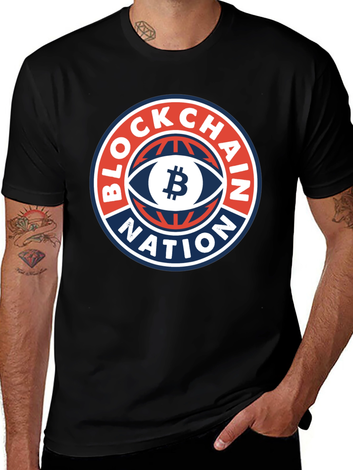 Blockchain Nation Graphic Tee - Black Crypto T-Shirt