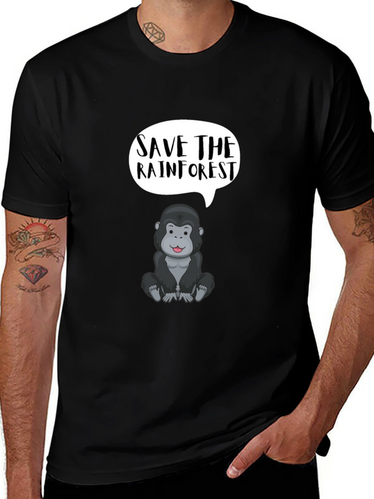 Save the Rainforest Gorilla Graphic Tee - Eco Friendly Shirt