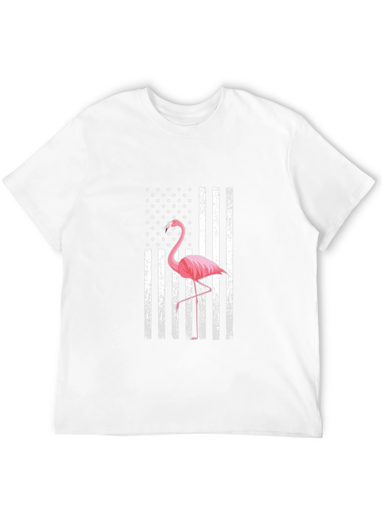 Flamingo American Flag Graphic T-Shirt