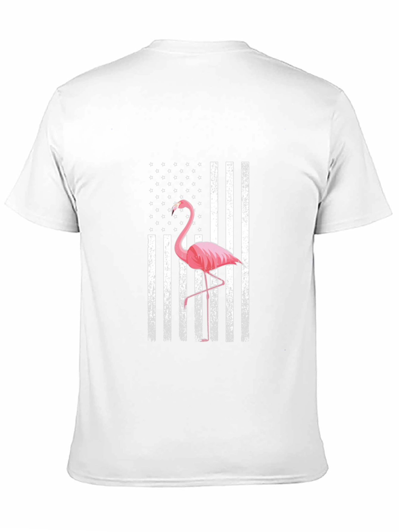 Flamingo American Flag Graphic T-Shirt