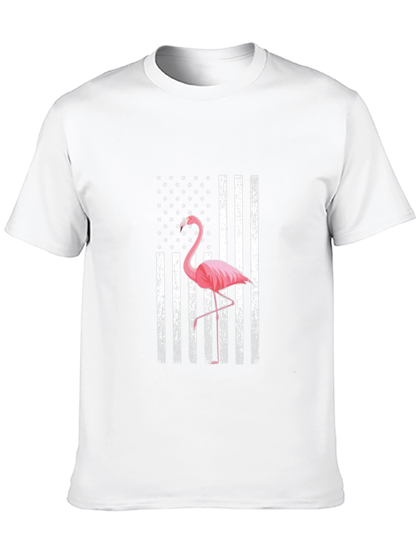 Flamingo American Flag Graphic T-Shirt