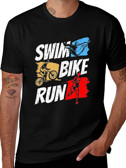 Triathlon Graphic T-Shirt - Swim Bike Run
