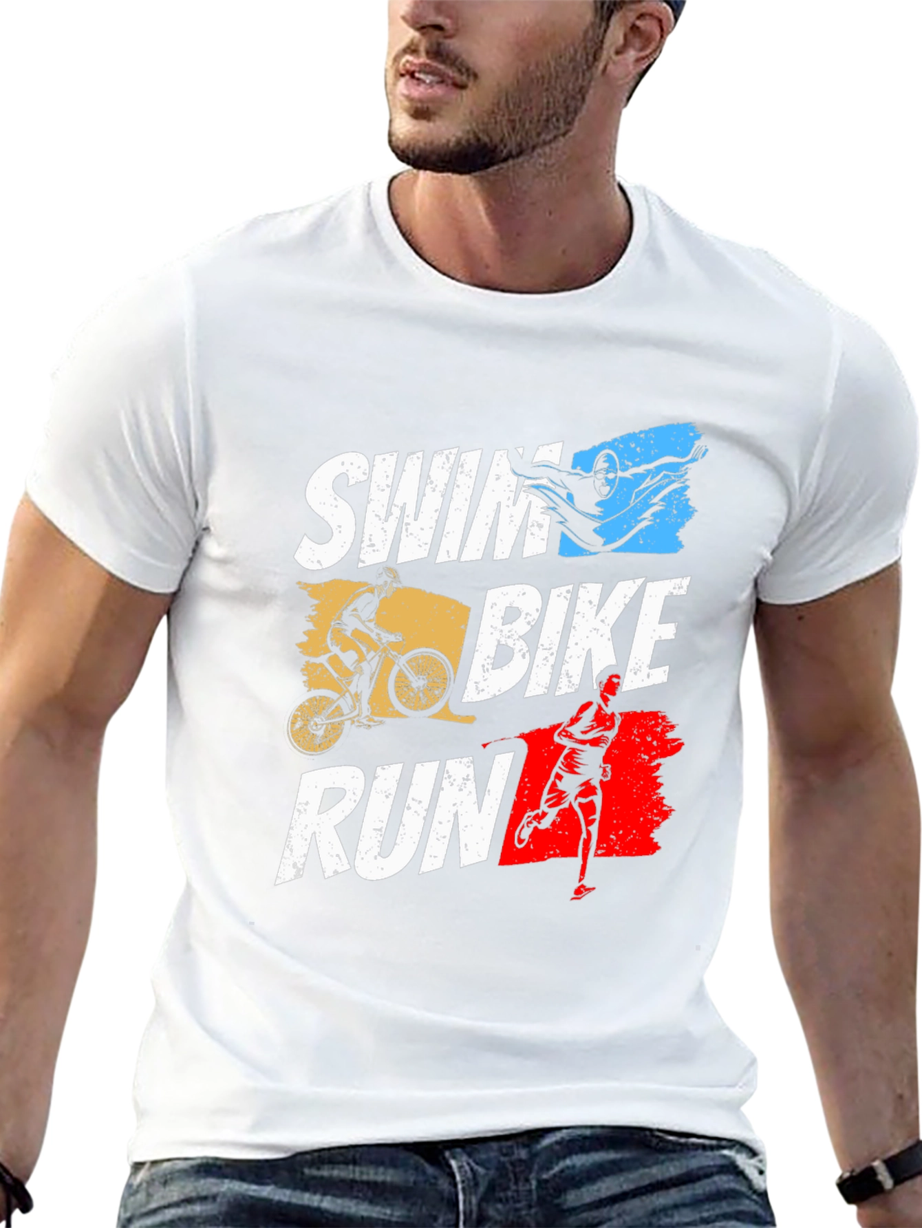 Triathlon Graphic T-Shirt - Swim Bike Run