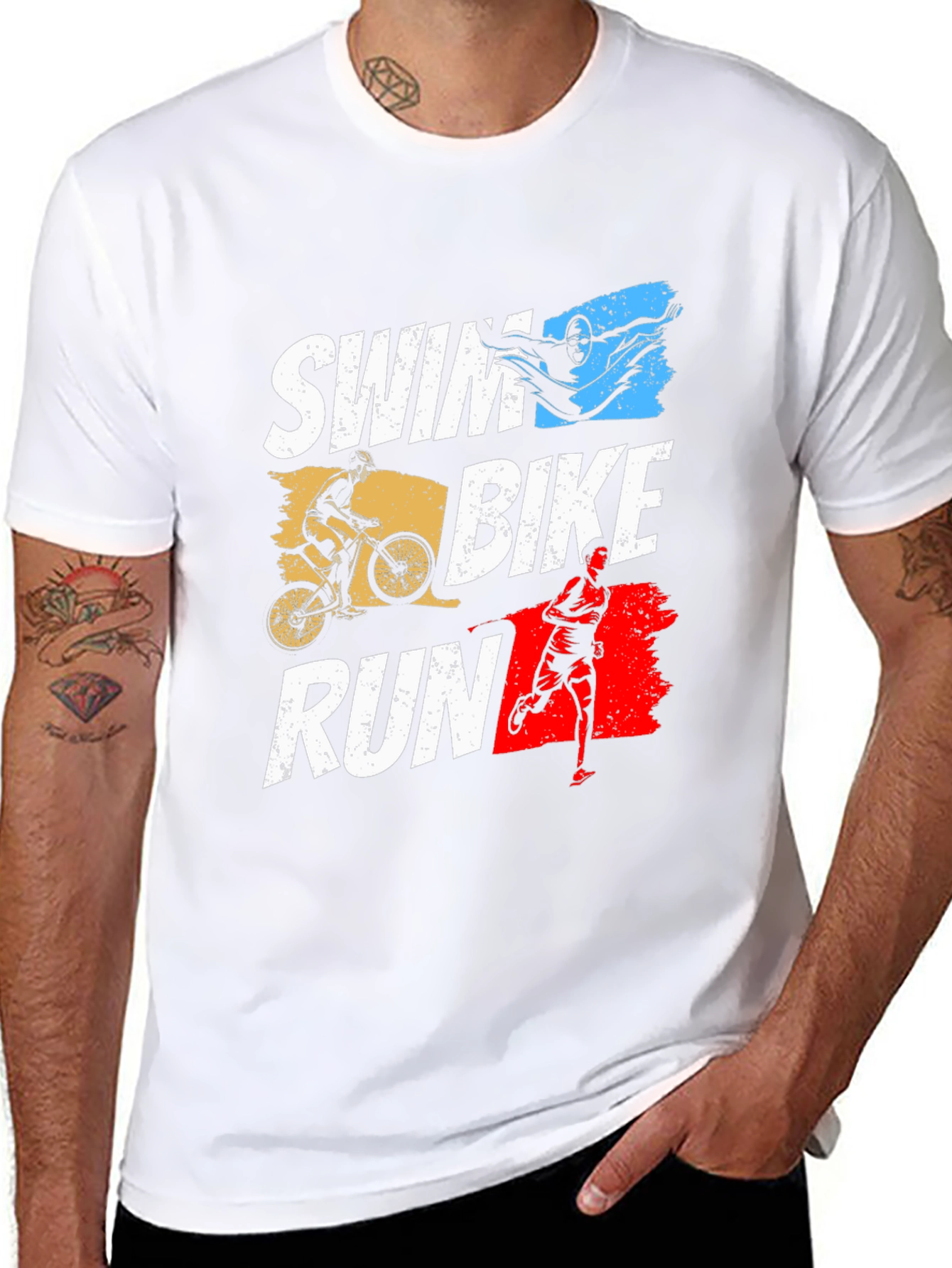 Triathlon Graphic T-Shirt - Swim Bike Run