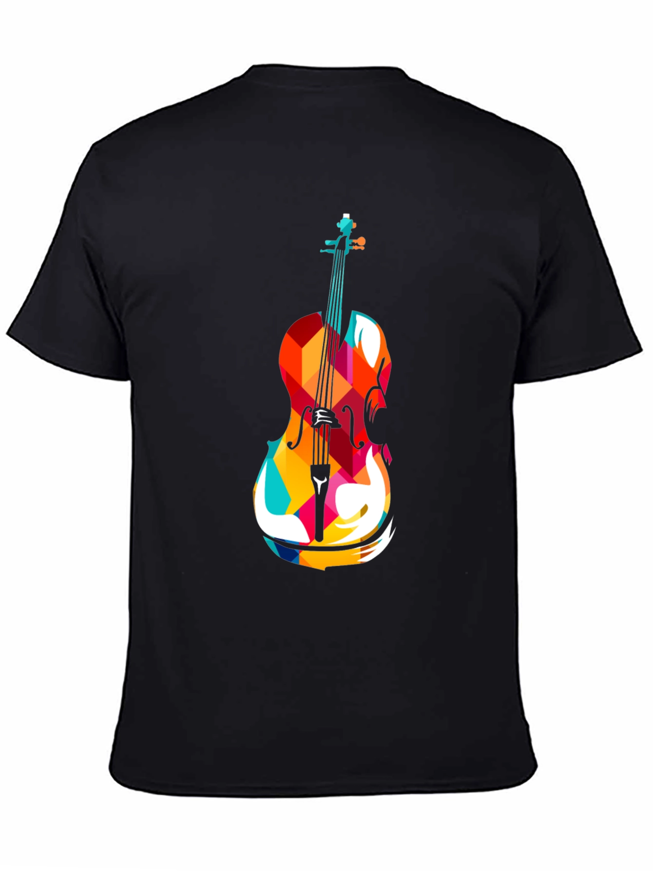 Abstract Cello Graphic Tee - Black