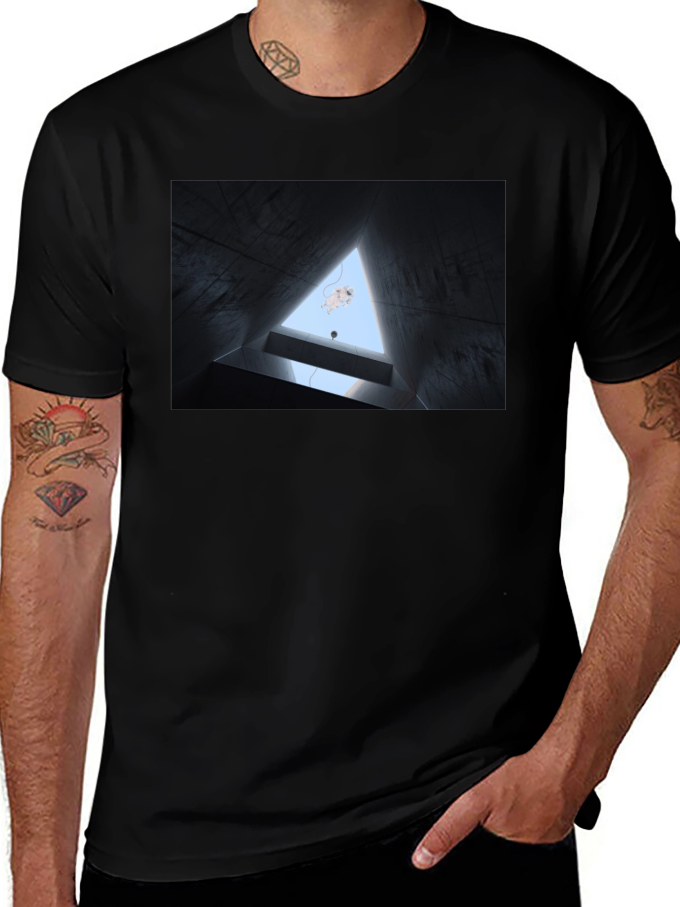Abstract Art Black Tee - Unique Design