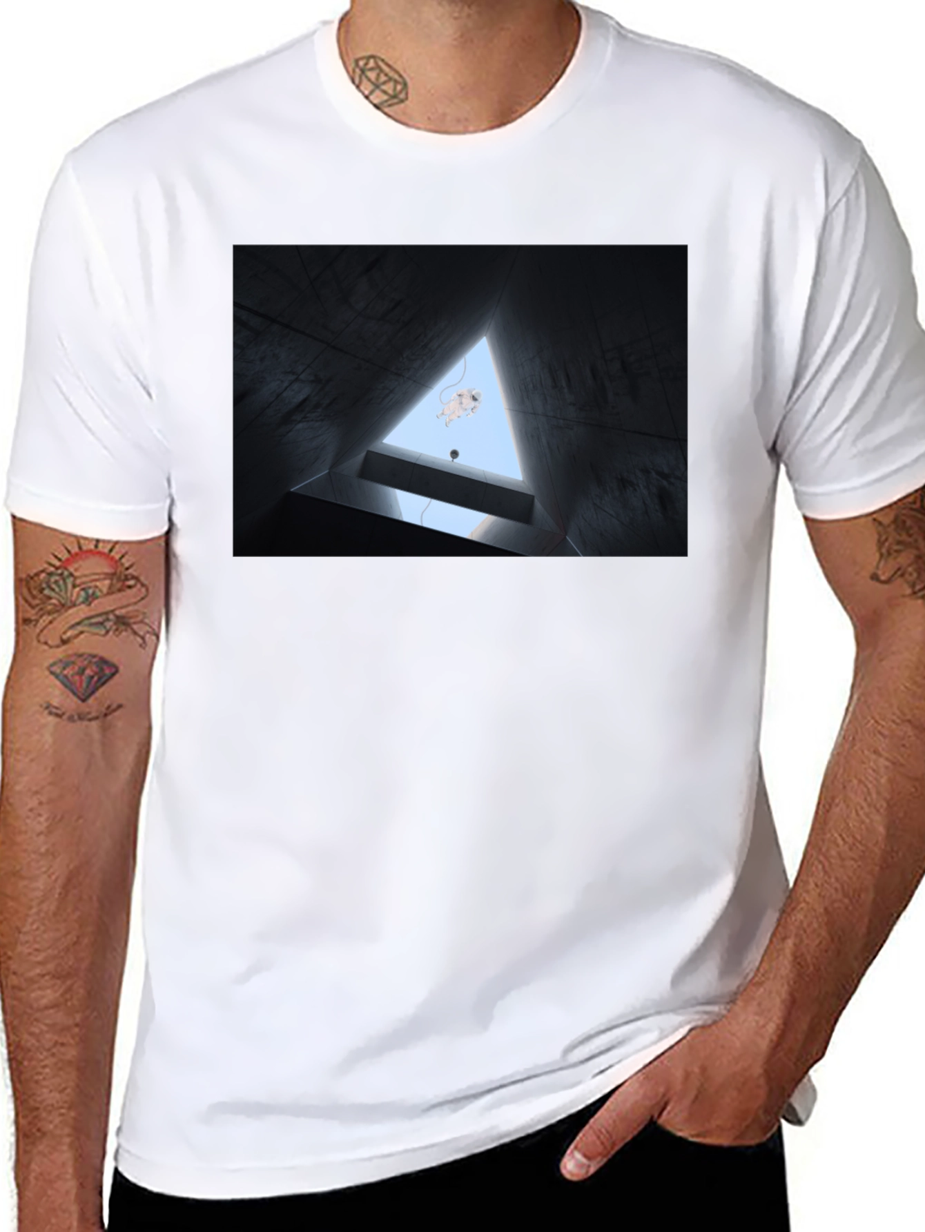 Abstract Art Black Tee - Unique Design