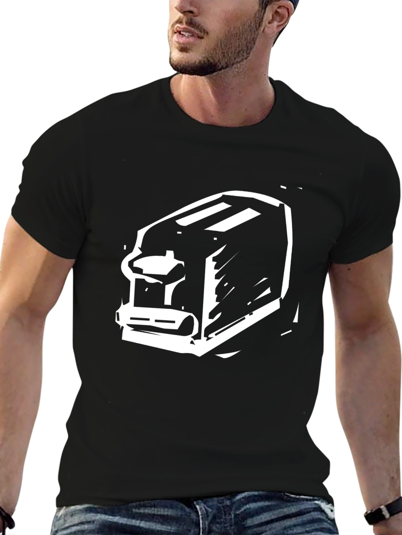 Toaster Graphic Tee - Black Cotton T-Shirt