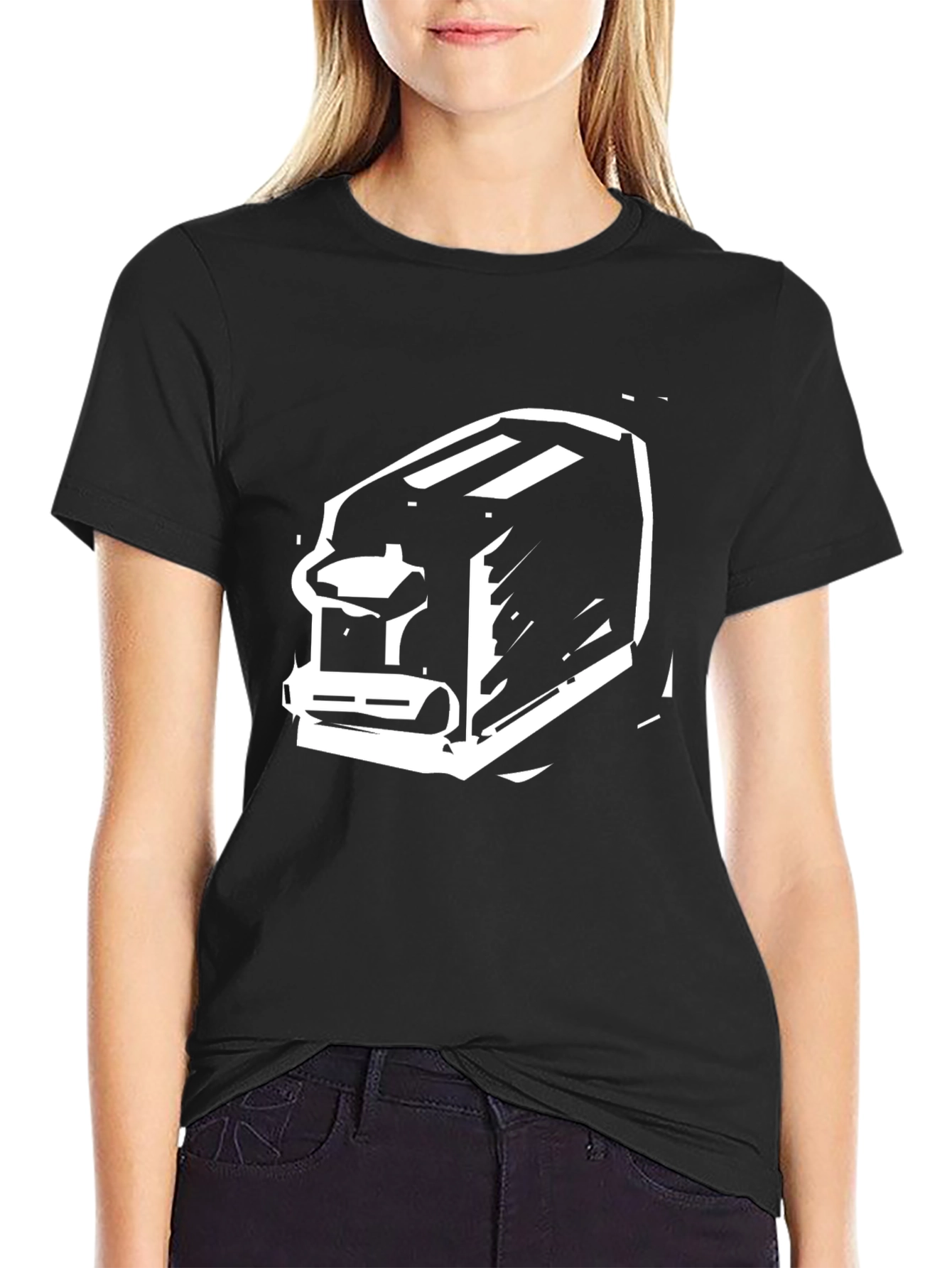 Toaster Graphic Tee - Black Cotton T-Shirt