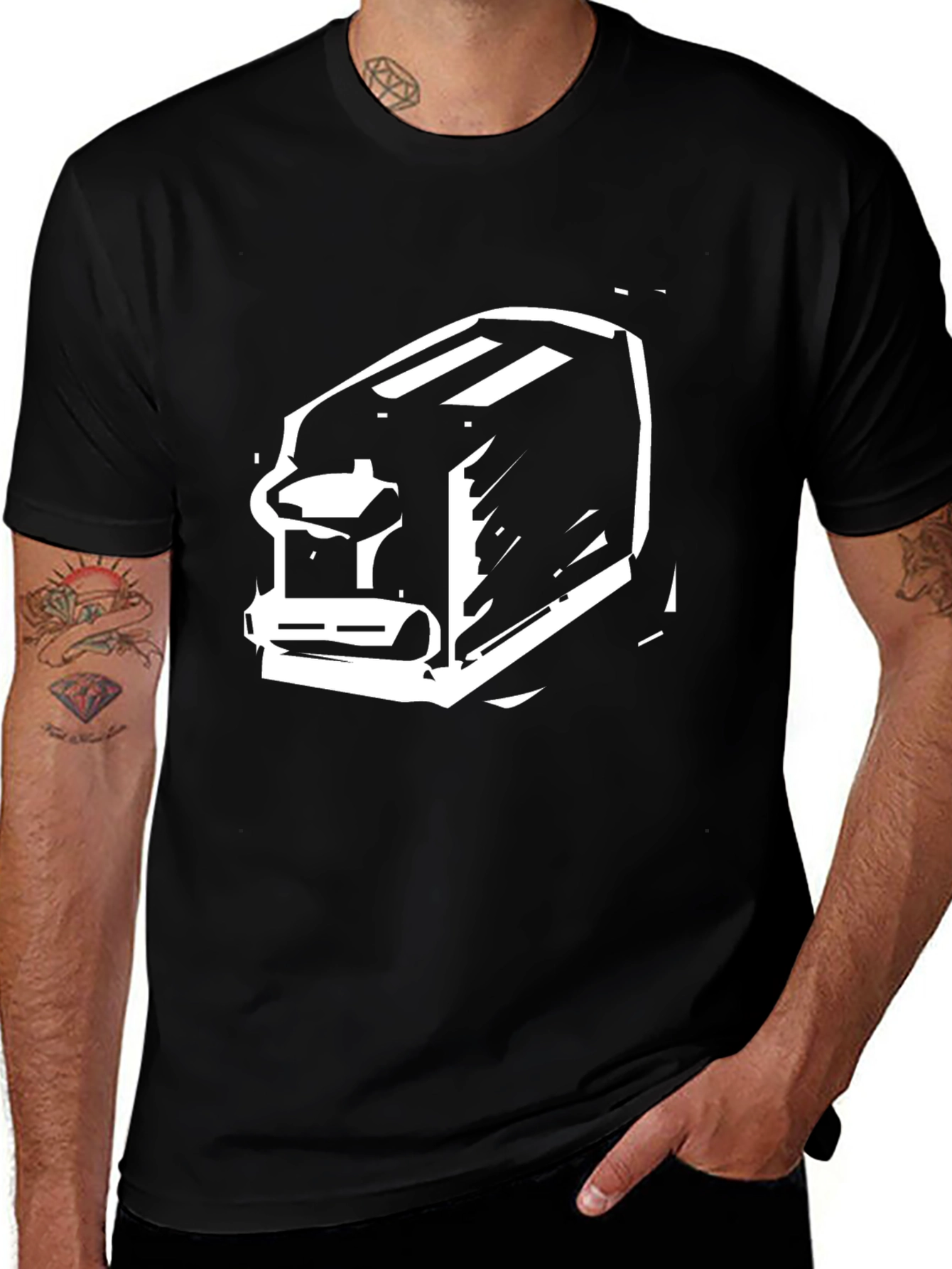Toaster Graphic Tee - Black Cotton T-Shirt