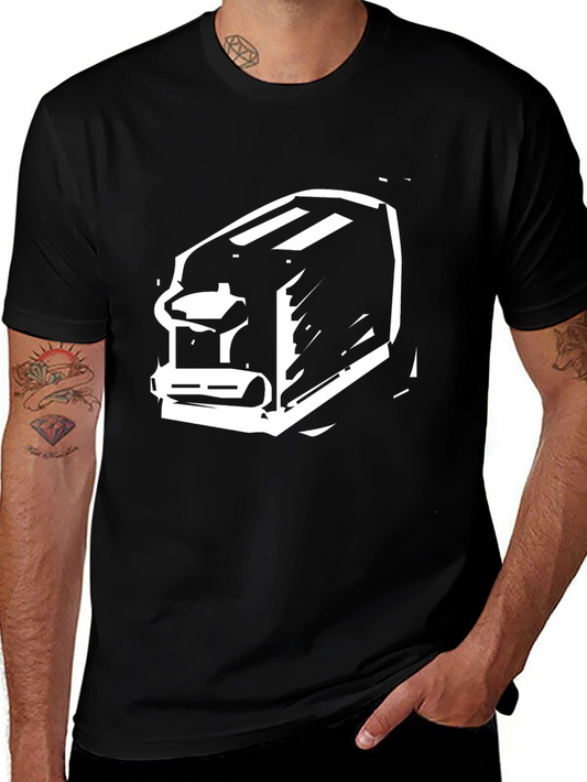 Toaster Graphic Tee - Black Cotton T-Shirt