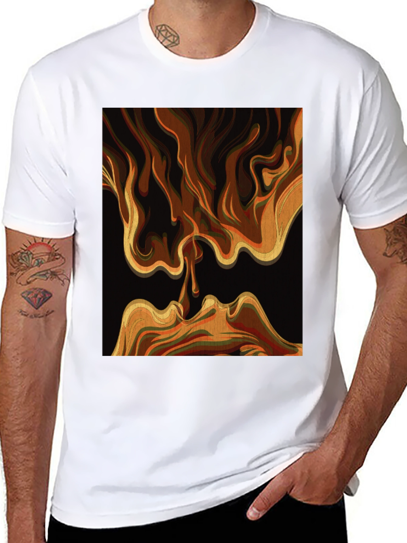 Abstract Faces Graphic Tee - Modern Art Shirt
