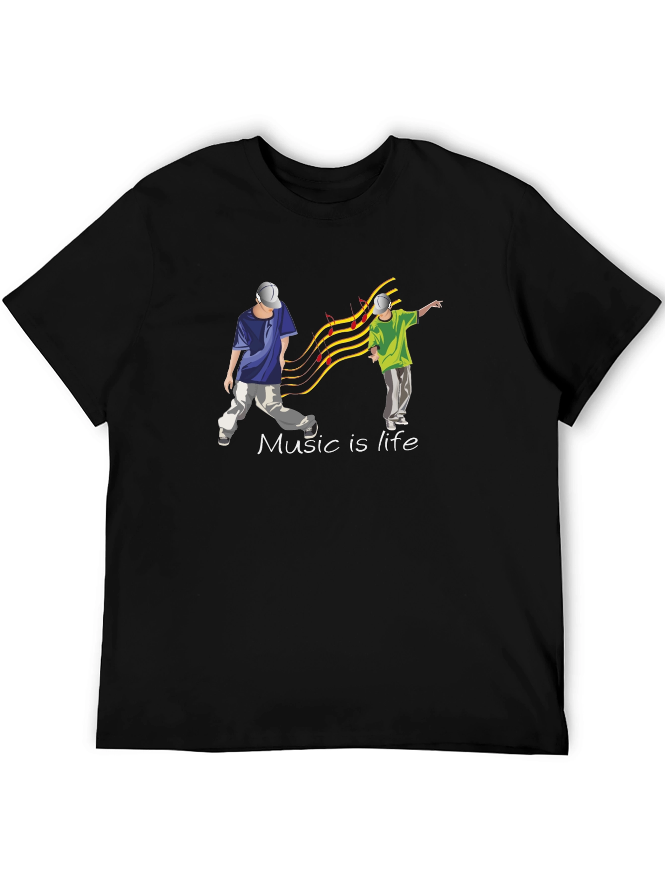 Music is Life Black T-Shirt