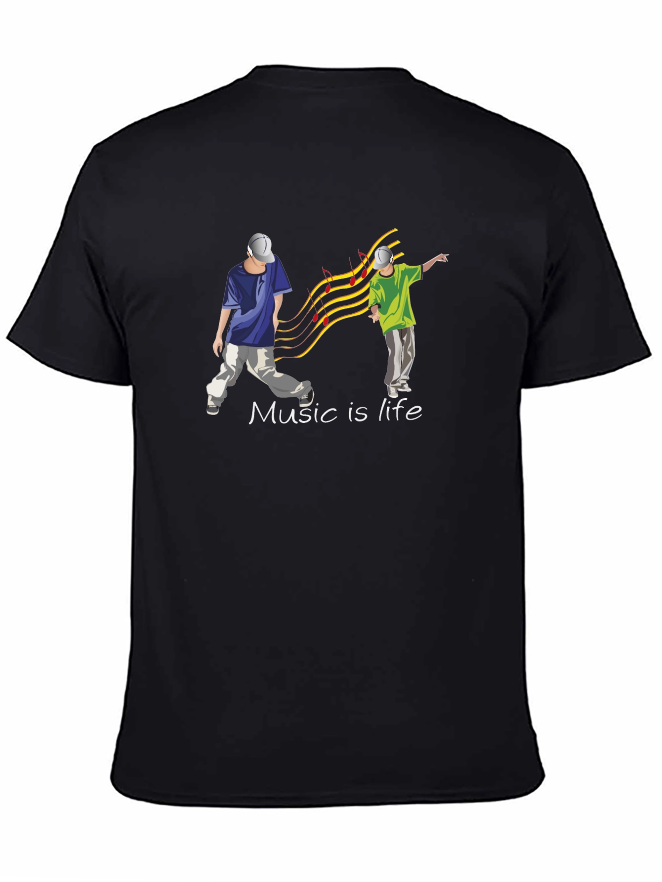 Music is Life Black T-Shirt