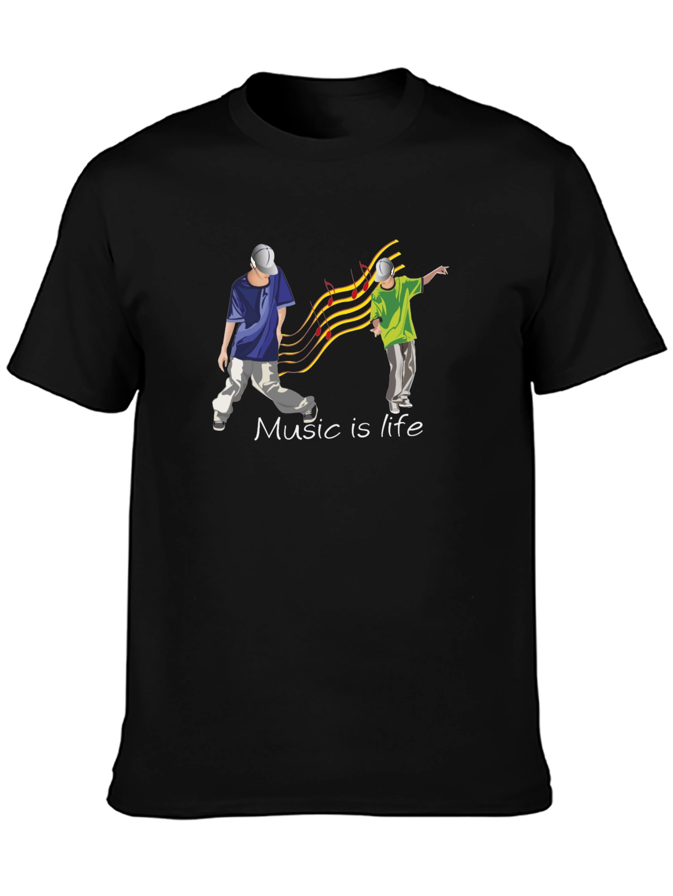 Music is Life Black T-Shirt