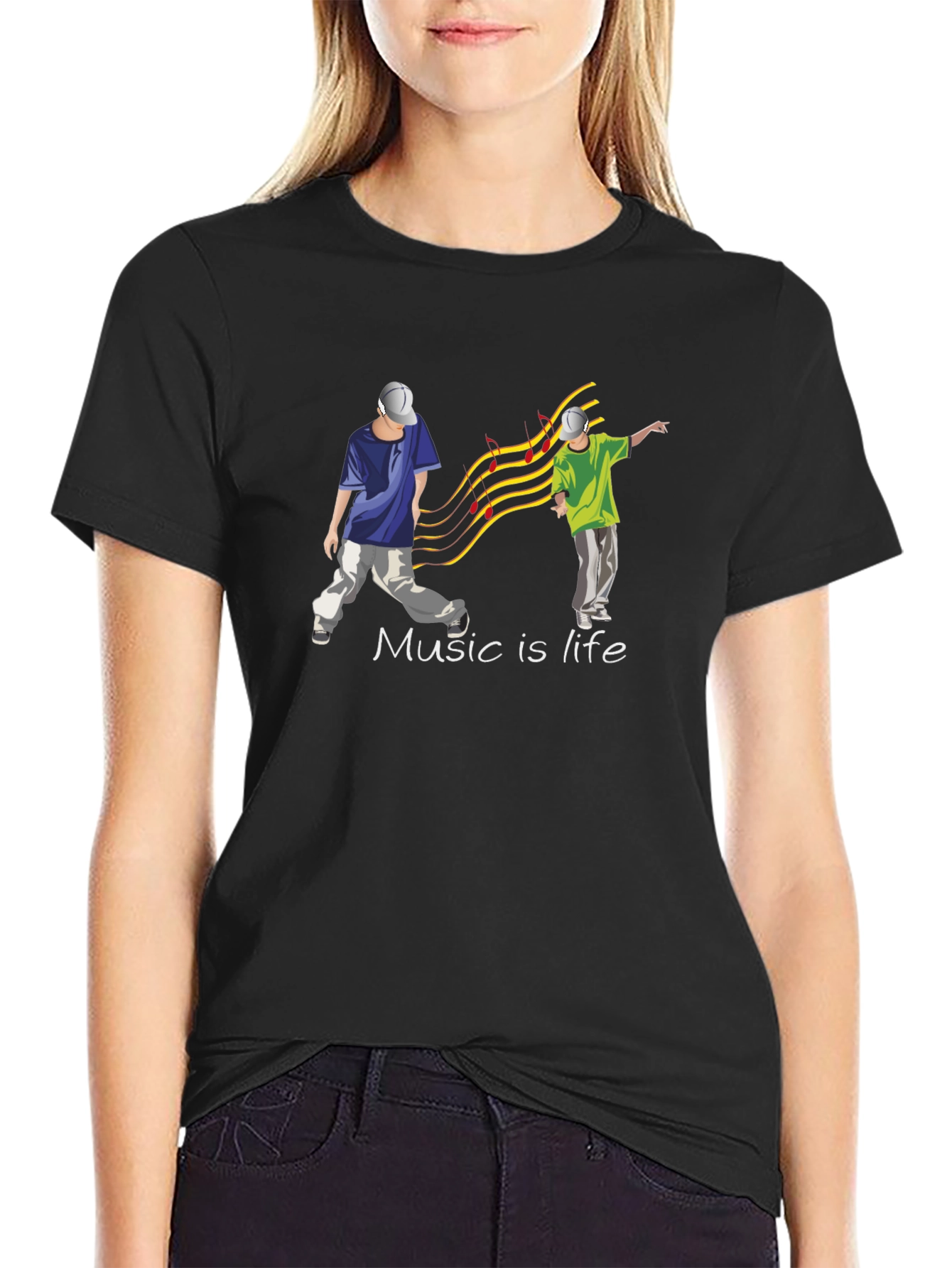Music is Life Black T-Shirt