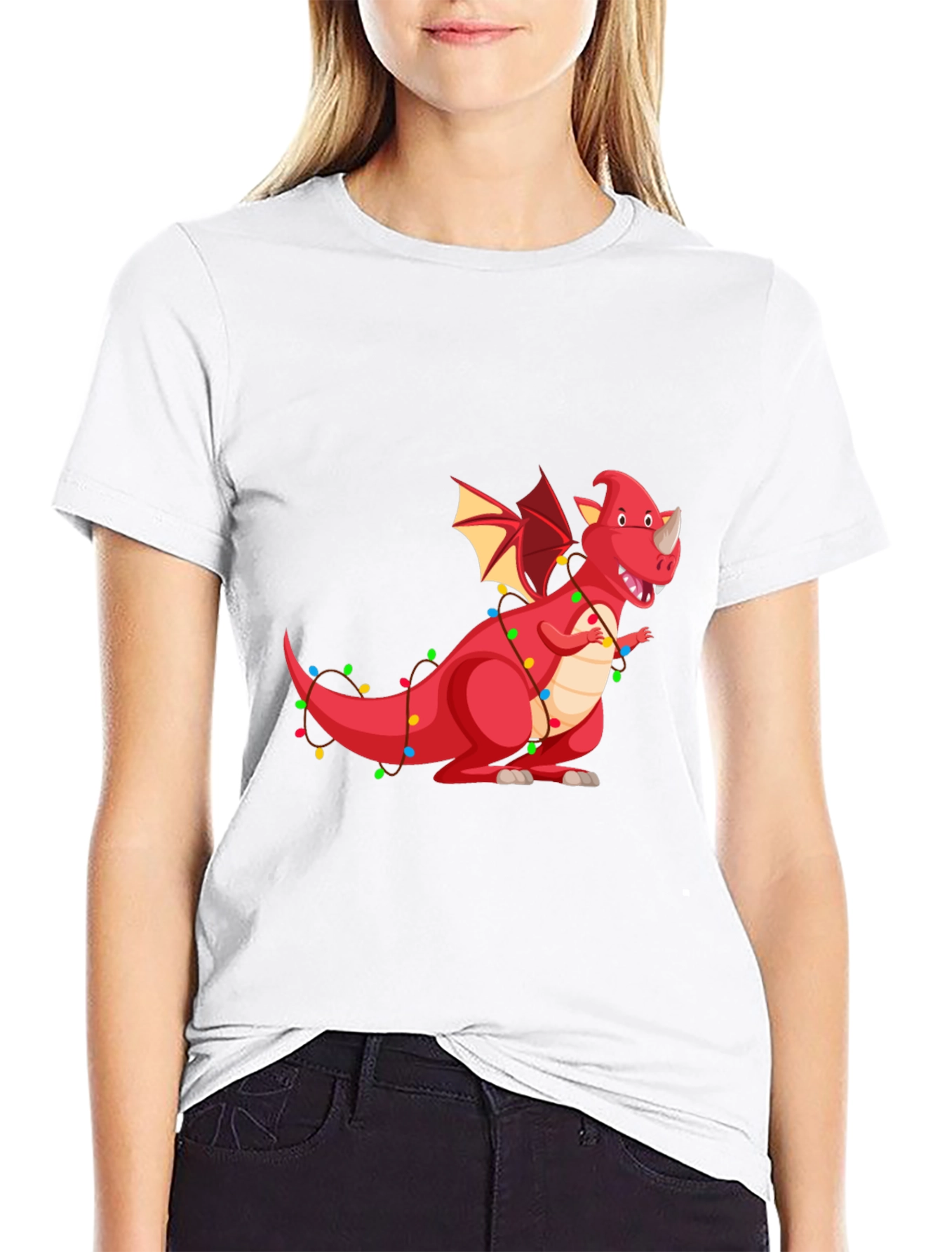 Festive Dragon Graphic T-Shirt - Holiday Fun