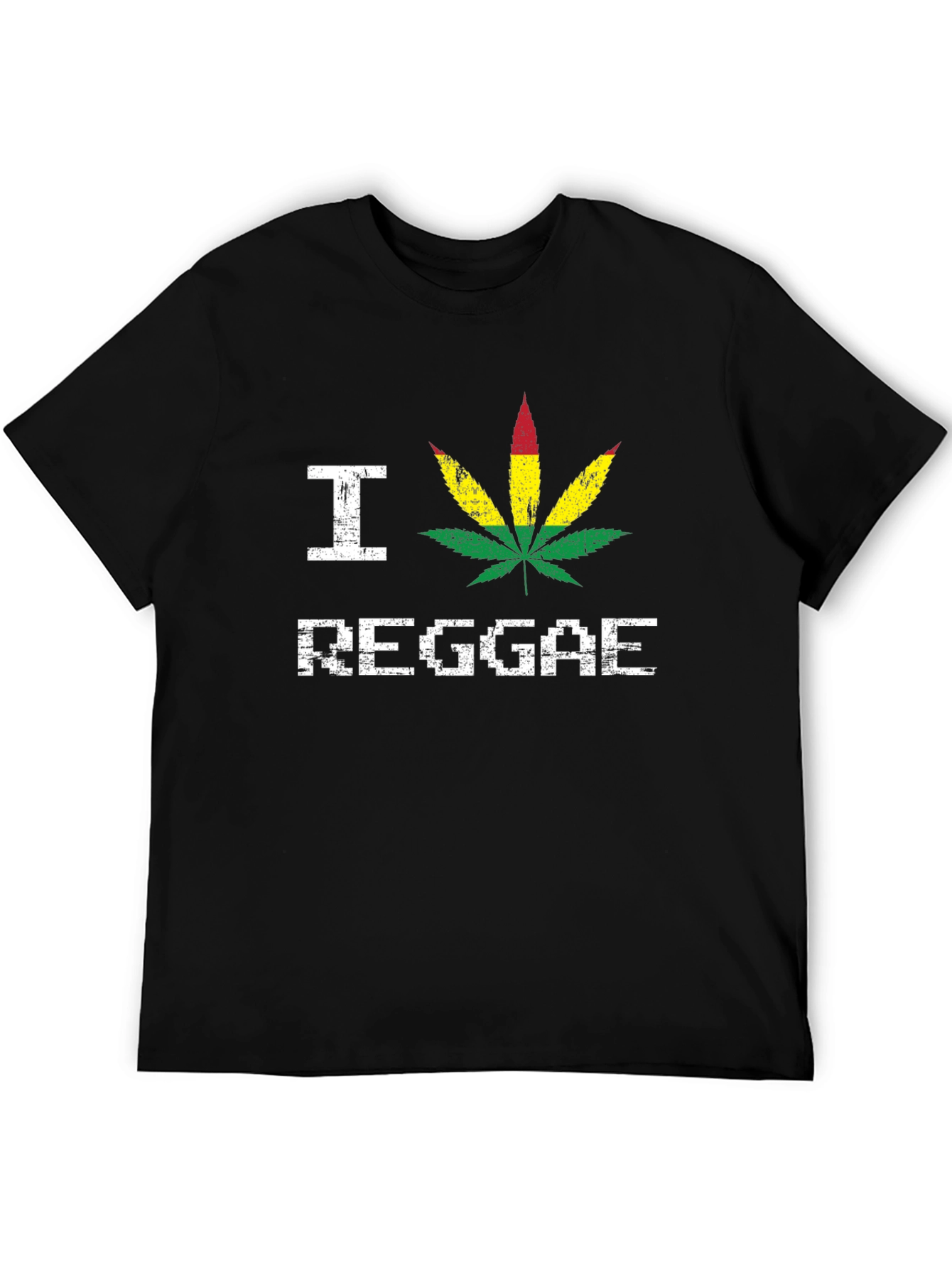 I Love Reggae T-Shirt - Rasta Leaf Design