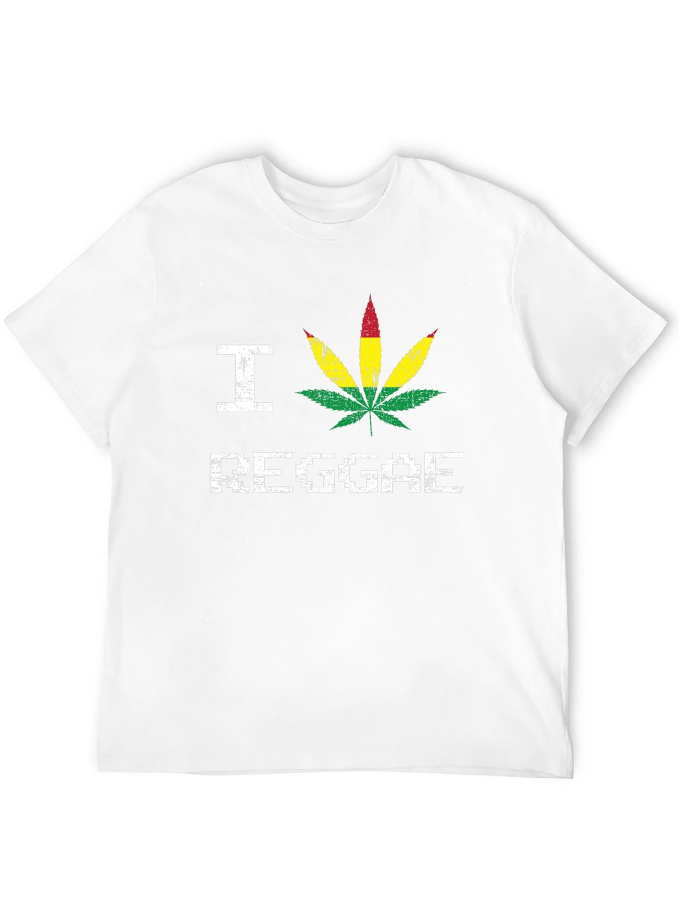 I Love Reggae T-Shirt - Rasta Leaf Design