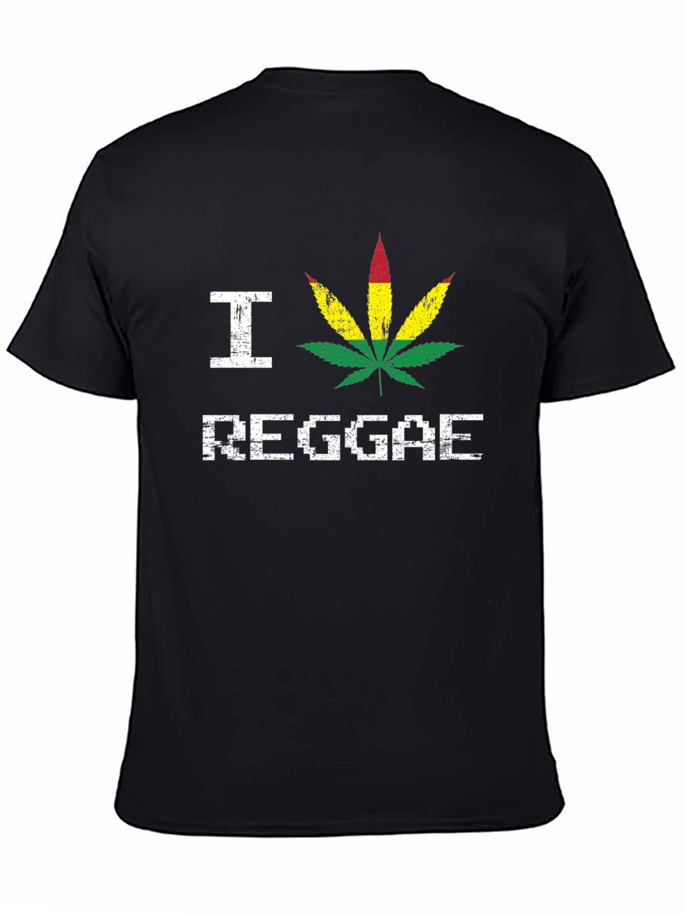 I Love Reggae T-Shirt - Rasta Leaf Design