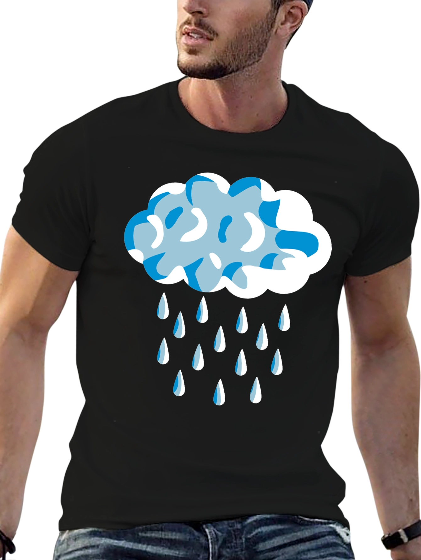 Rainy Day Cloud Graphic Tee - Stylish Unisex T-Shirt