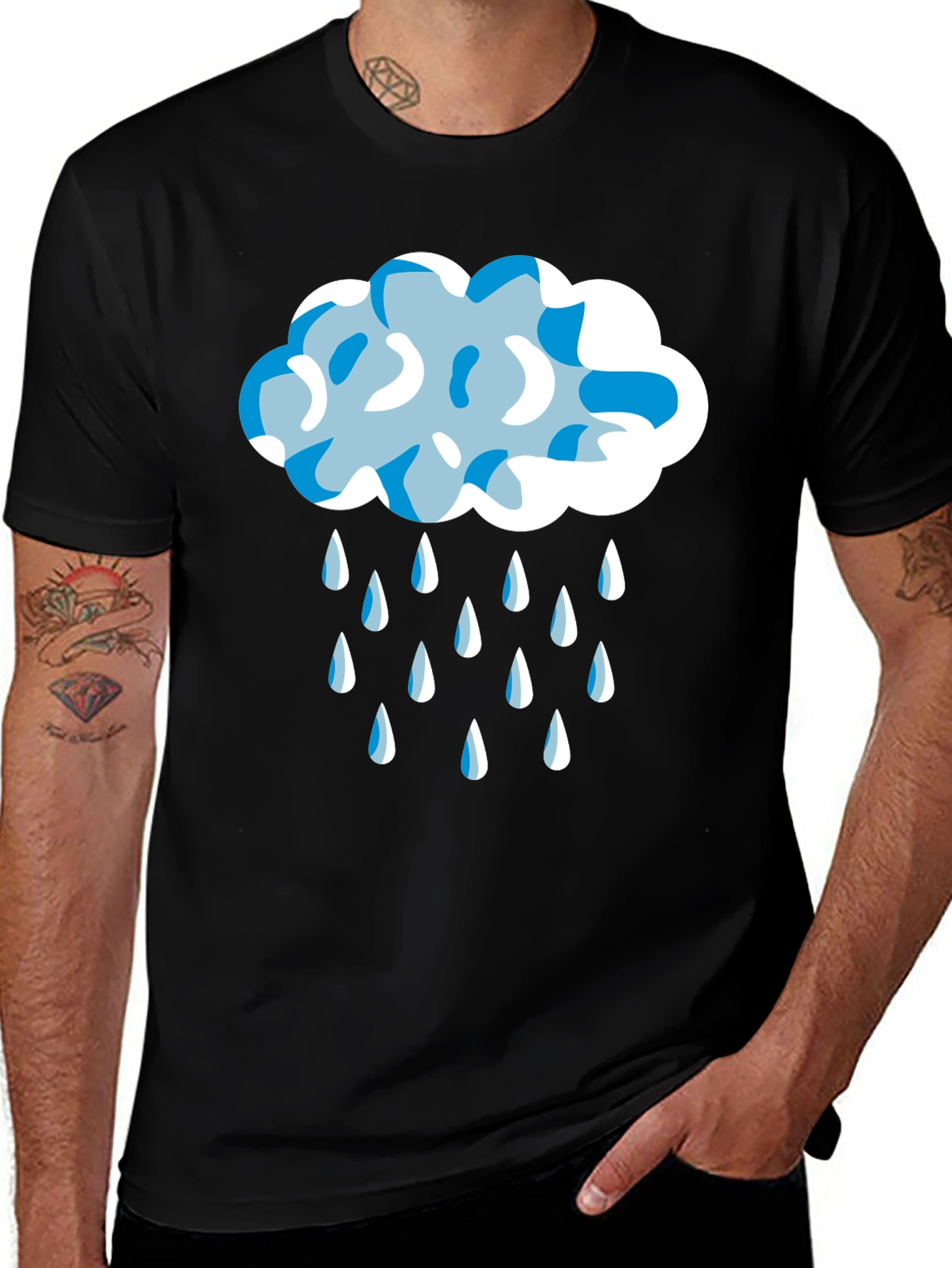 Rainy Day Cloud Graphic Tee - Stylish Unisex T-Shirt