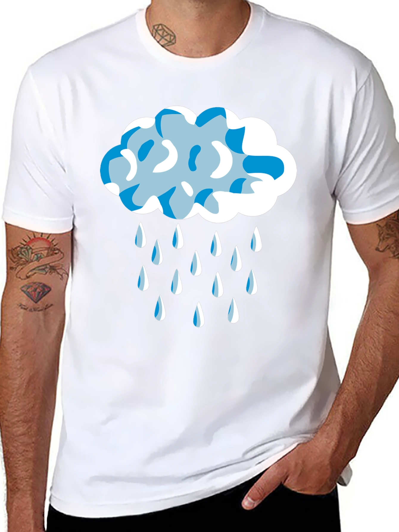 Rainy Day Cloud Graphic Tee - Stylish Unisex T-Shirt
