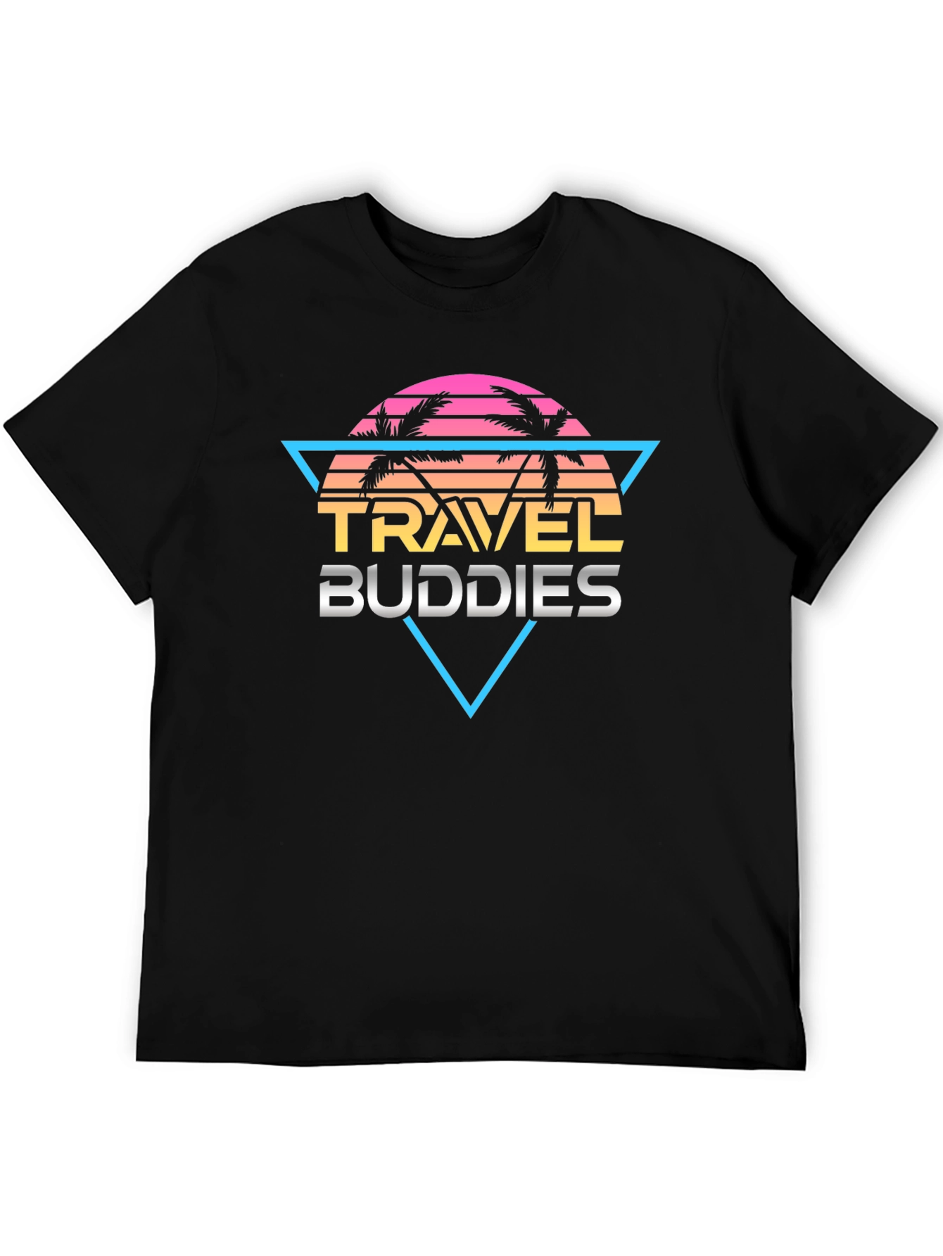 Travel Buddies Retro Graphic Tee - Black