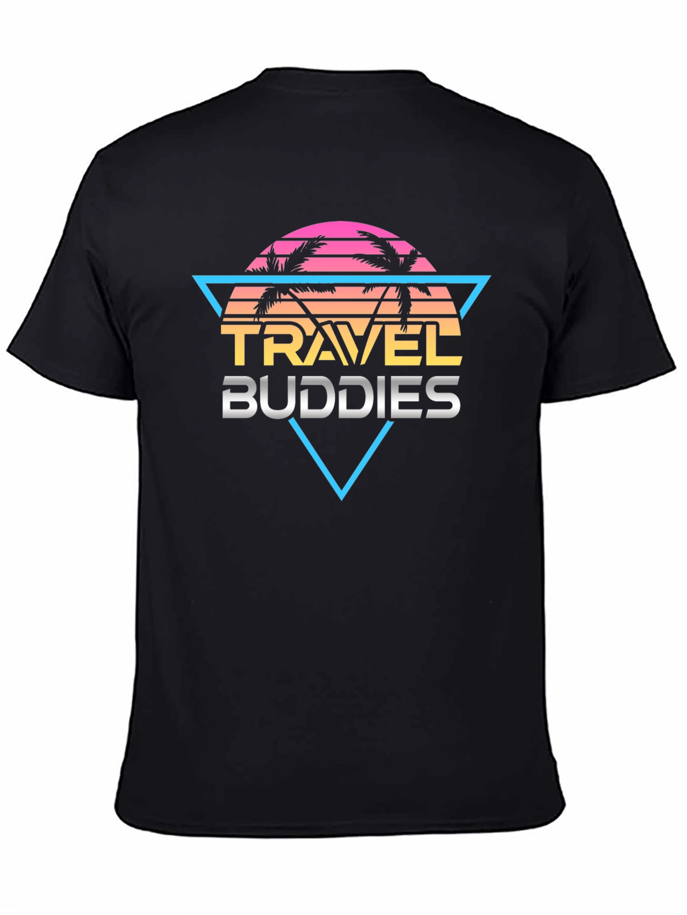 Travel Buddies Retro Graphic Tee - Black
